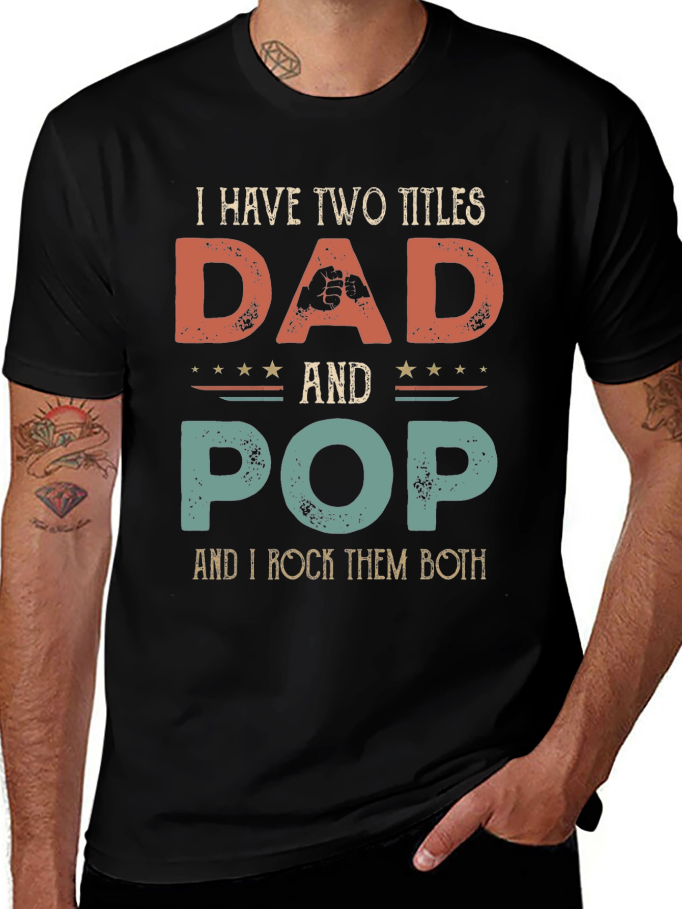 Variant 3 of Dad and Pop T-Shirt: Two Titles, One Awesome Dad