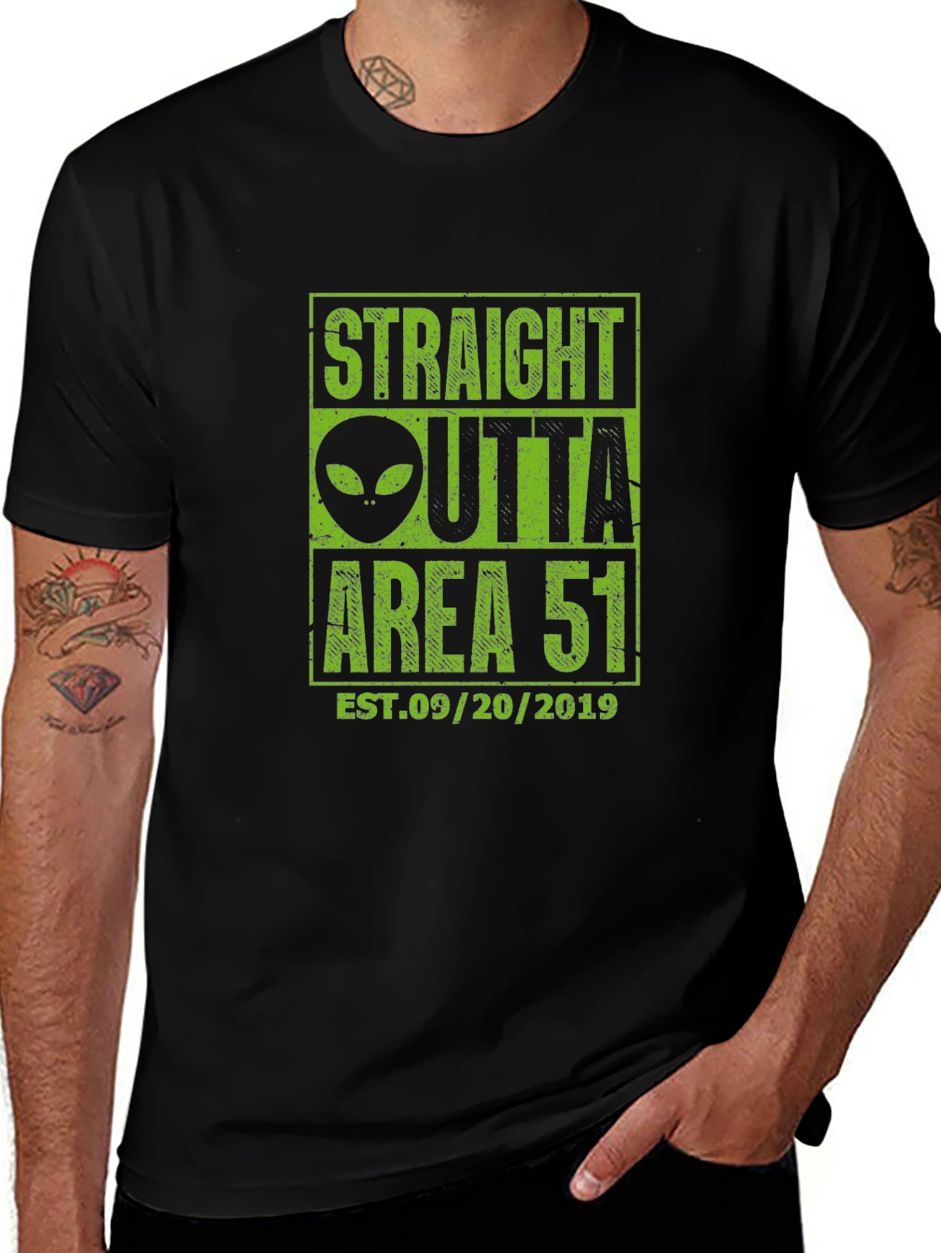 Variant 29 of Straight Outta Area 51 T-Shirt - Alien Design