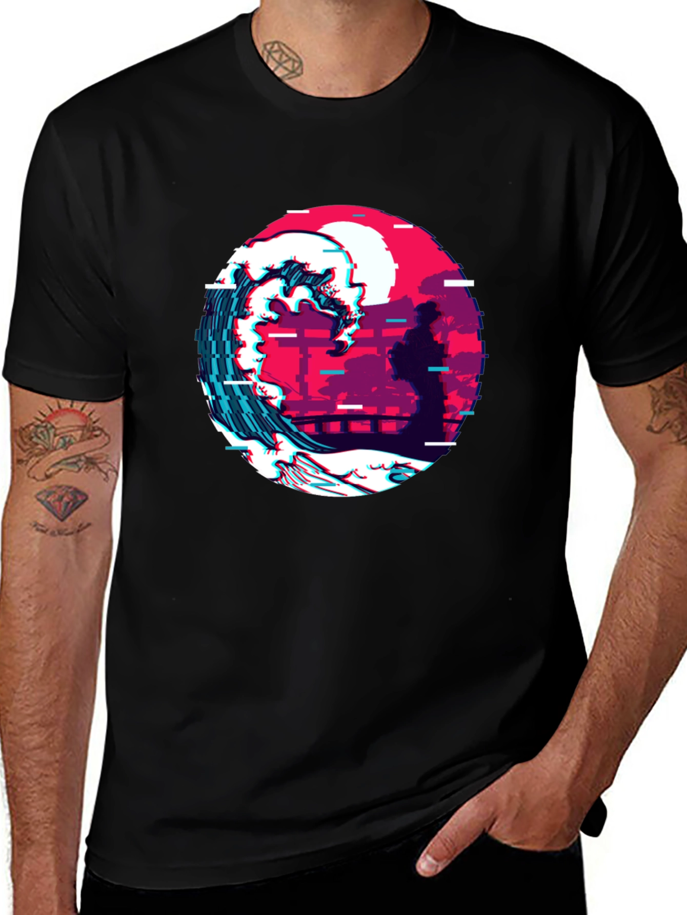 Variant 20 of Retro Wave Graphic Tee - Black