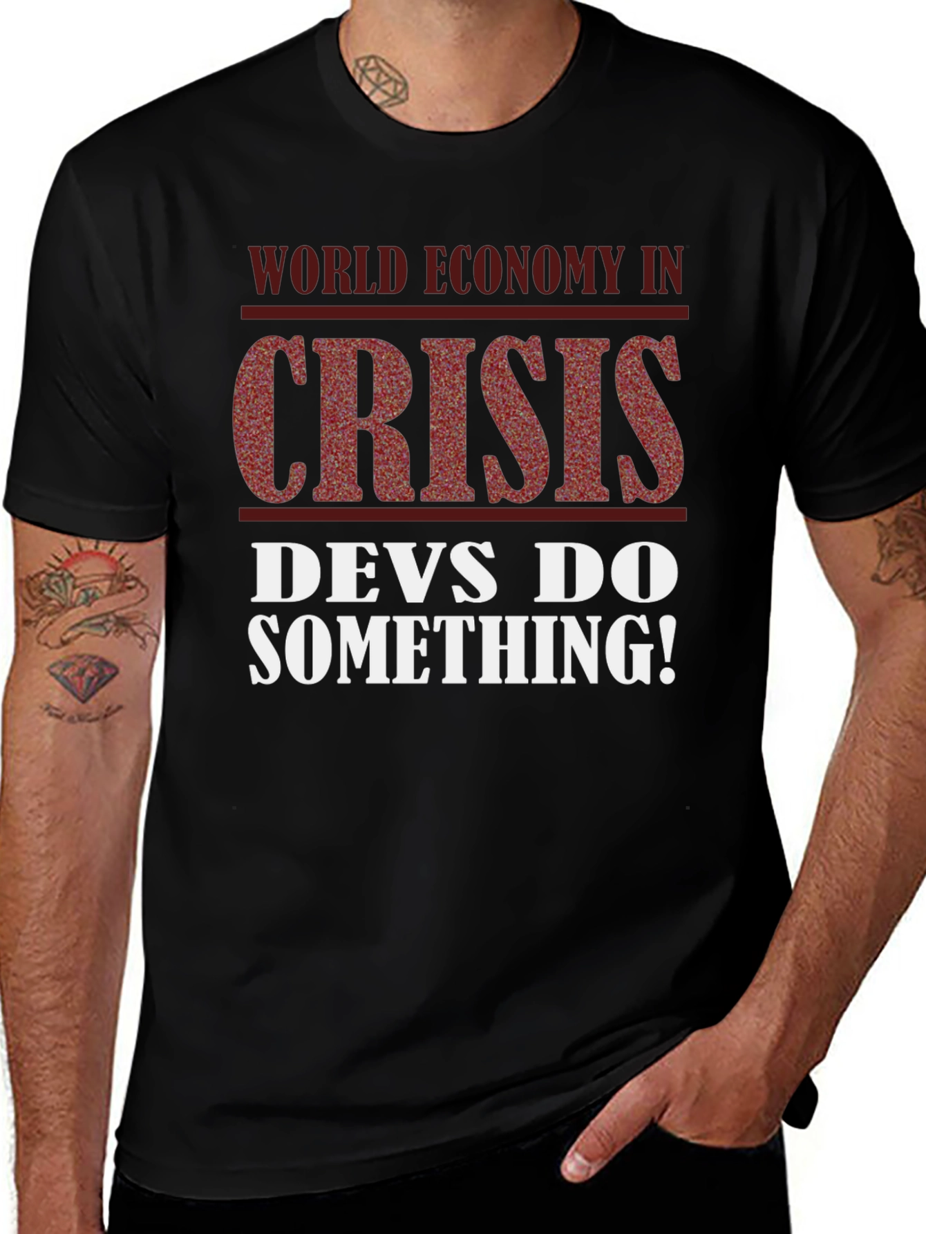Variant 10 of Crisis T-Shirt - Devs Do Something!