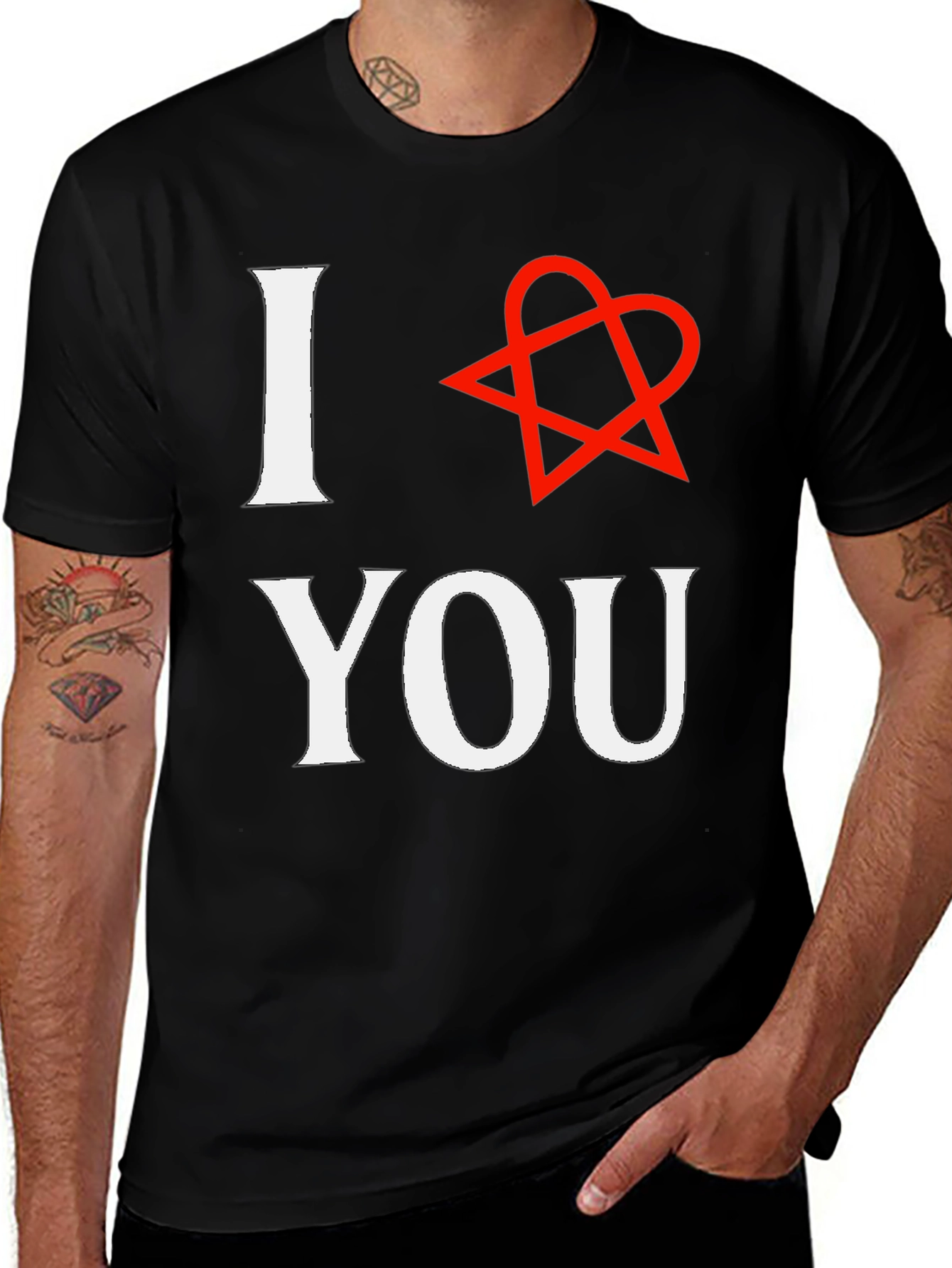 Variant 2 of I Heart Star You Black Graphic Tee