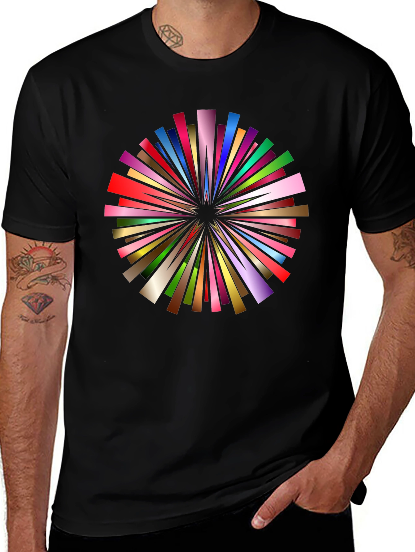 Vibrant Burst Tee - Bold Colorful Graphic T-Shirt