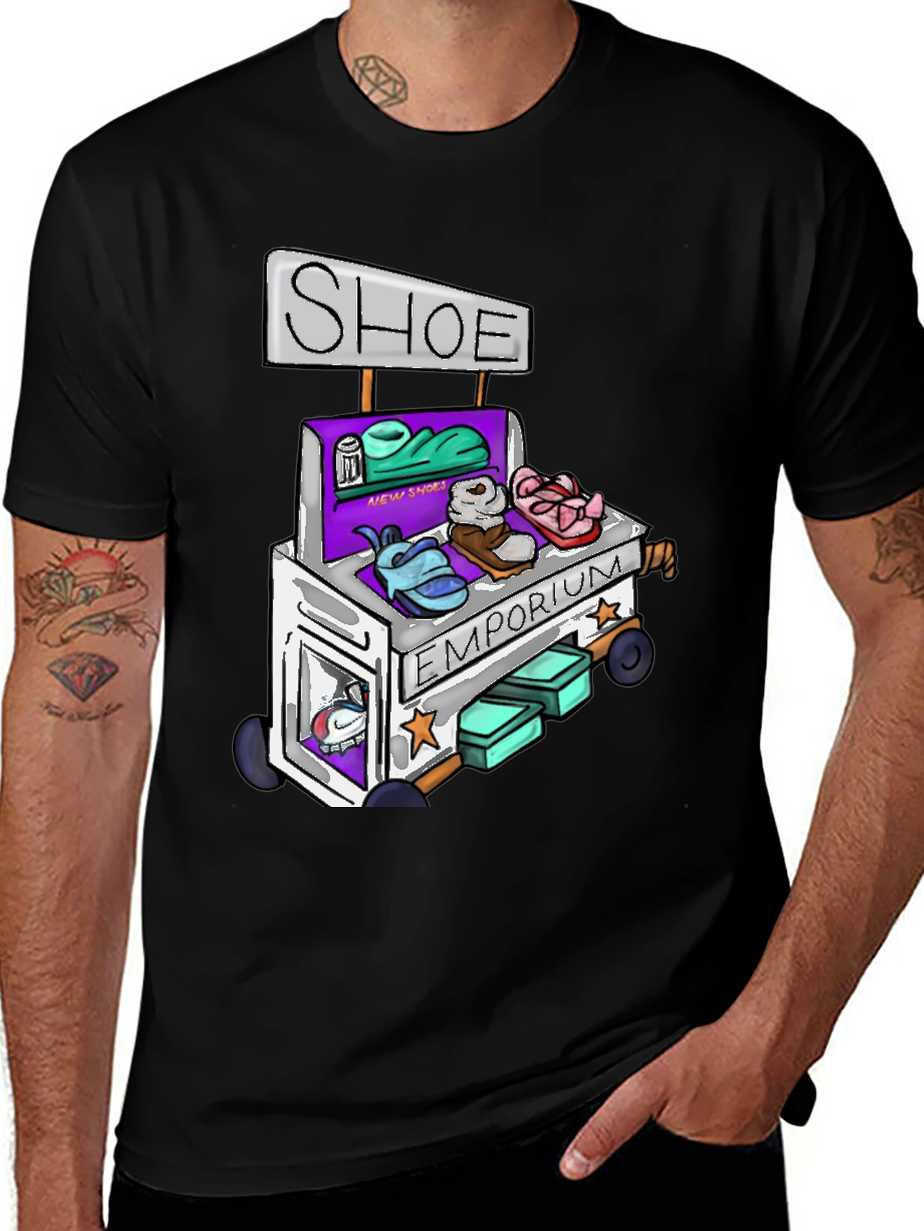 Variant 30 of Shoe Emporium Tee - Unique Cartoon Design