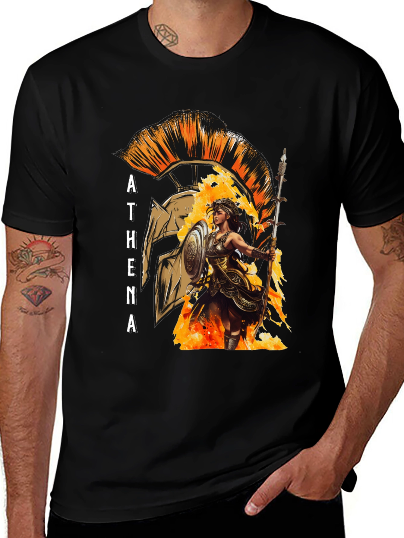 Athena Warrior T-Shirt - Ancient Greek Mythology Tee