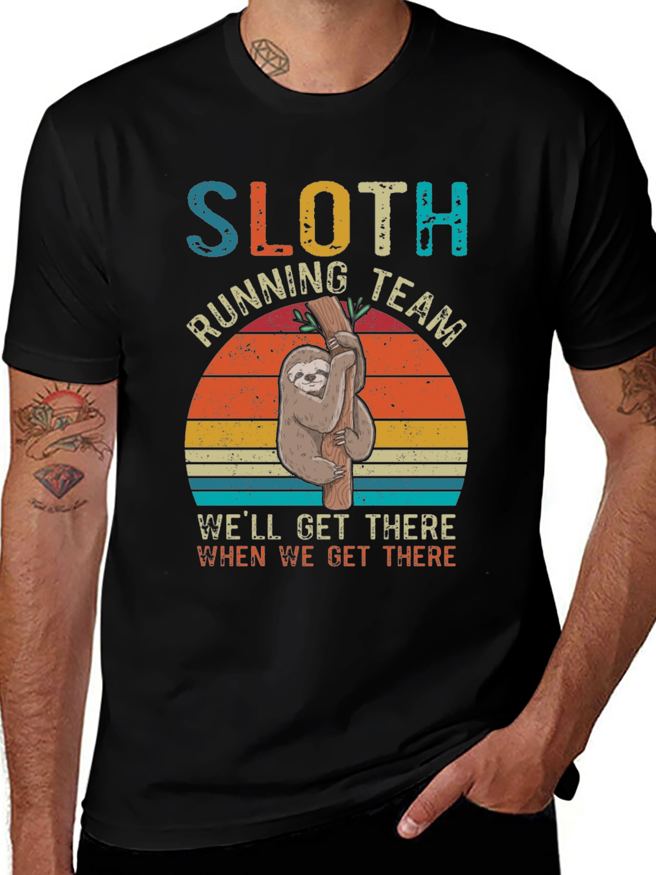 Variant 22 of Sloth Running Team T-Shirt - We'll Get There Slow!