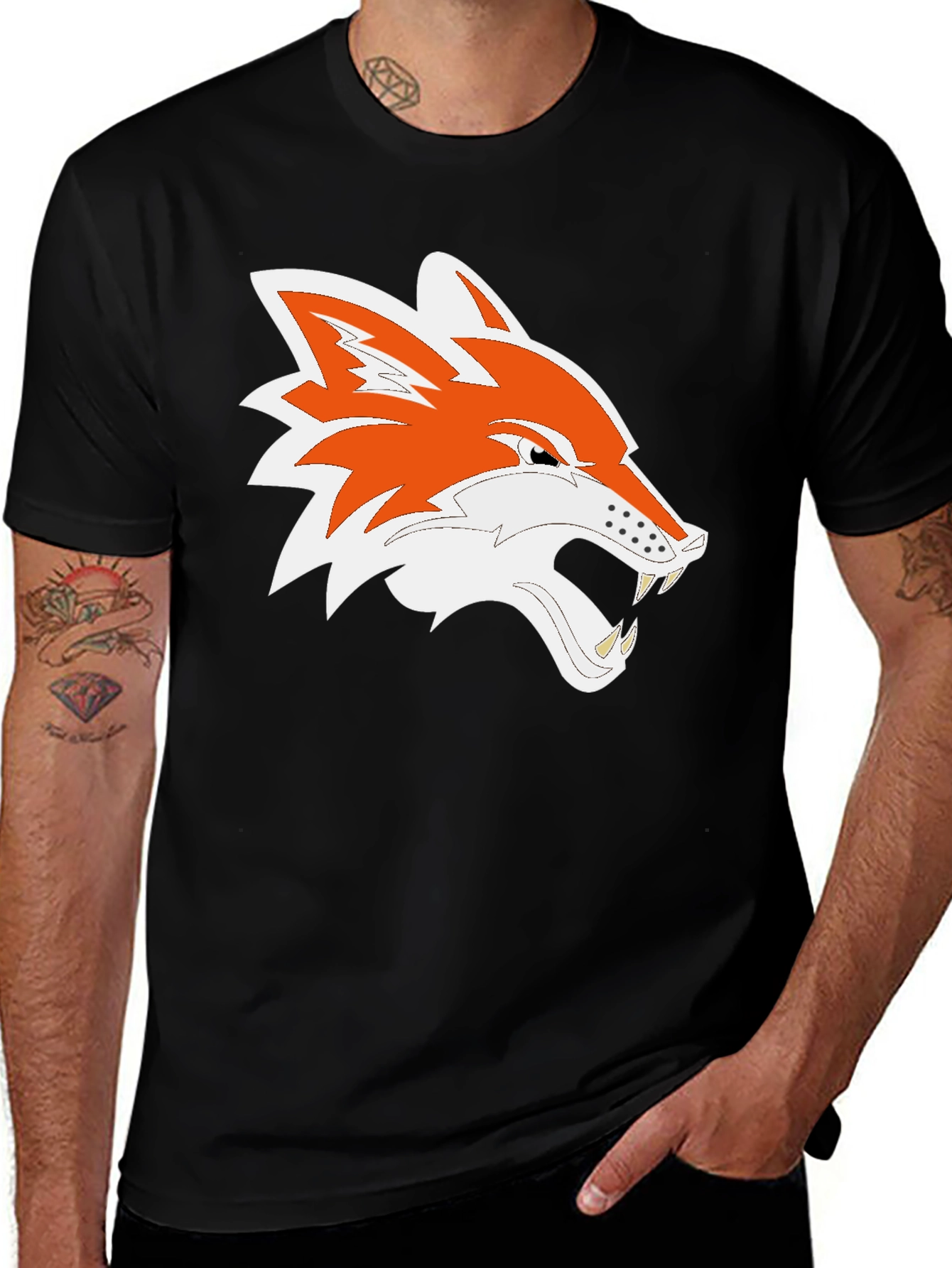 Variant 8 of Men's Black Fox Graphic Tee
