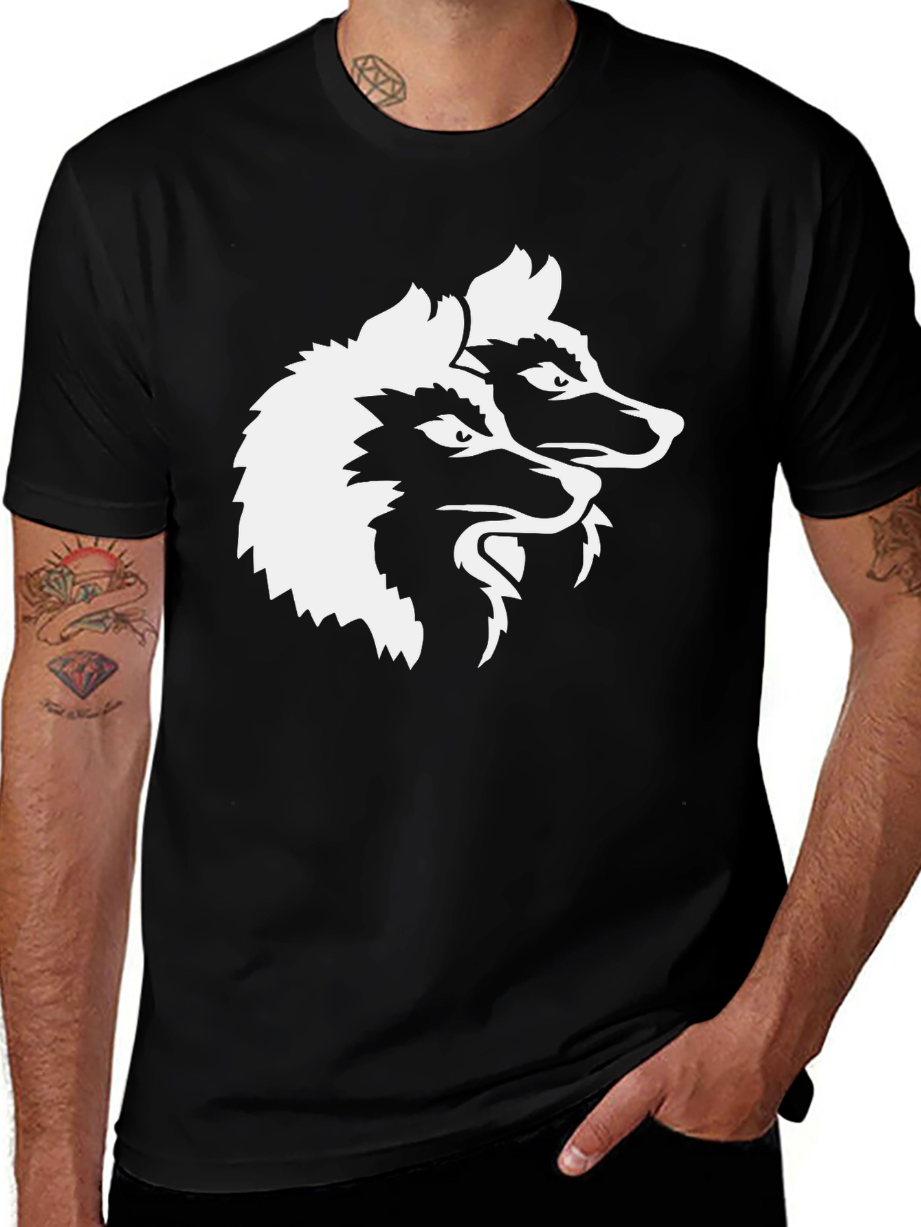 Variant 2 of Black Wolf Pack Graphic Tee