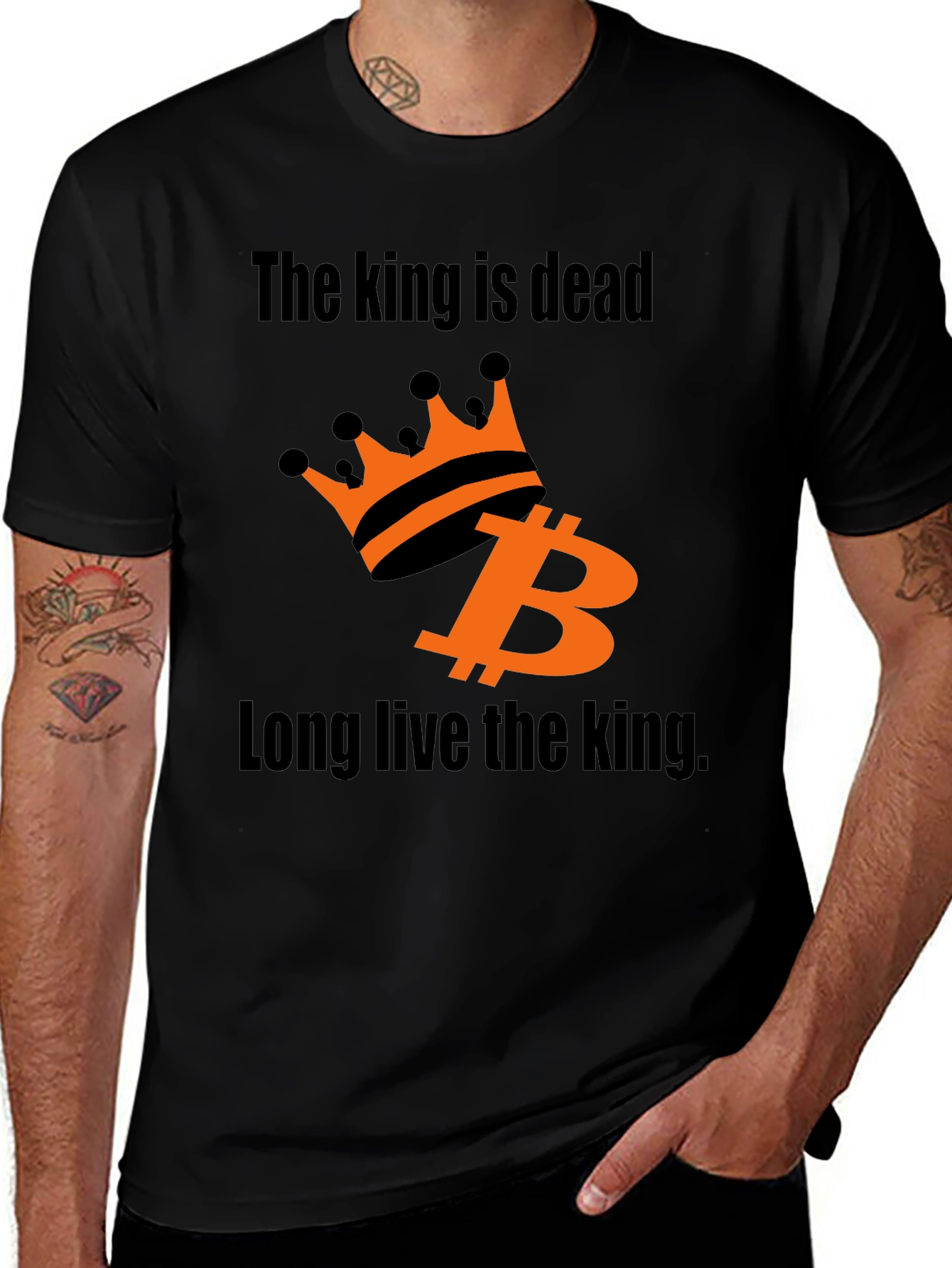 Variant 13 of Bitcoin King T-Shirt - The King is Dead, Long Live the King
