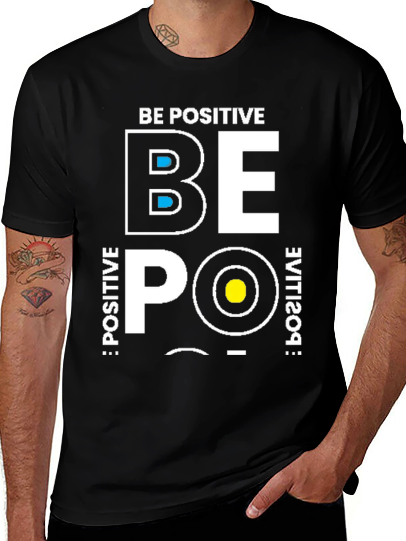 Variant 27 of Be Positive Graphic T-Shirt - Black