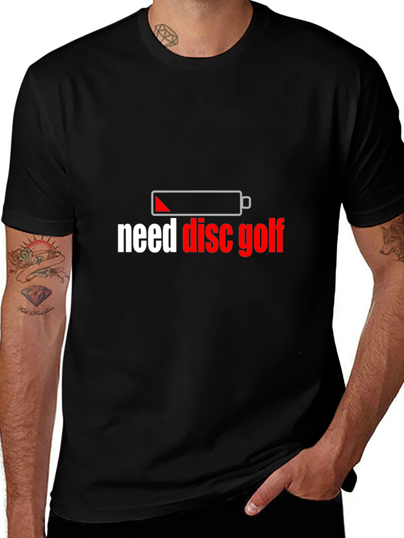 Variant 15 of Need Disc Golf T-Shirt - Low Battery Design