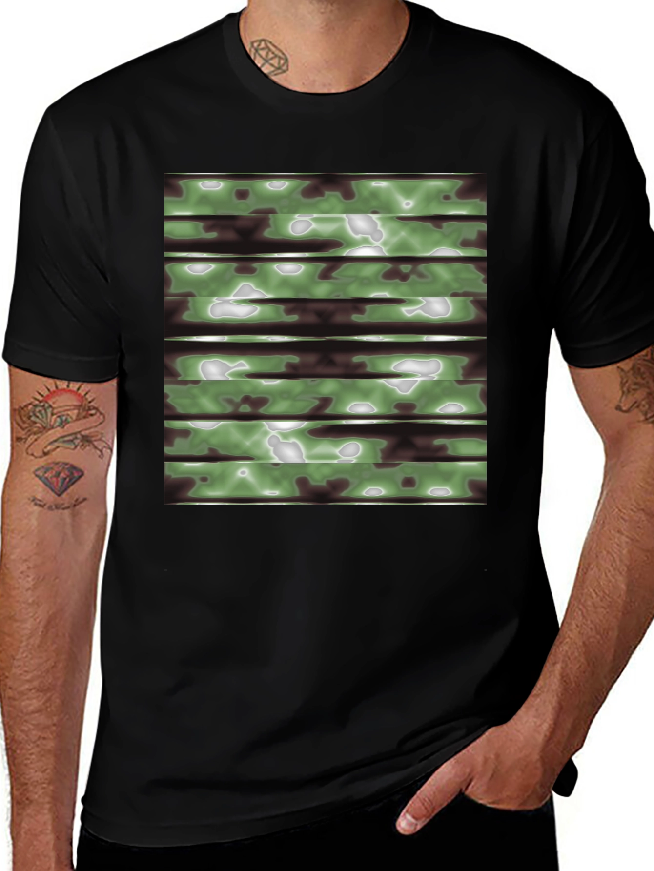 Variant 15 of Camo Stripe T-Shirt - Cool Casual Wear