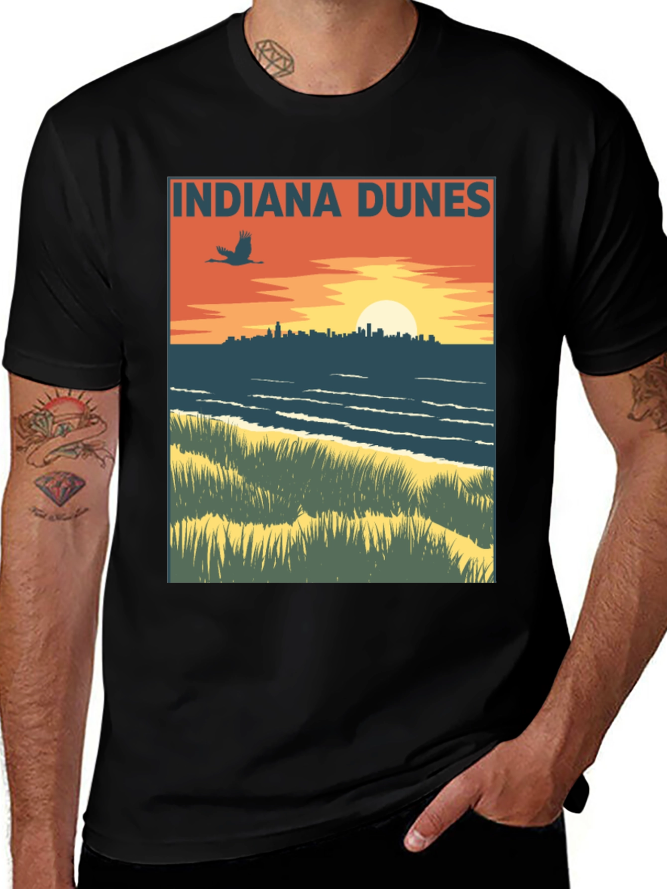 Indiana Dunes Graphic Tee - Retro Style Comfort