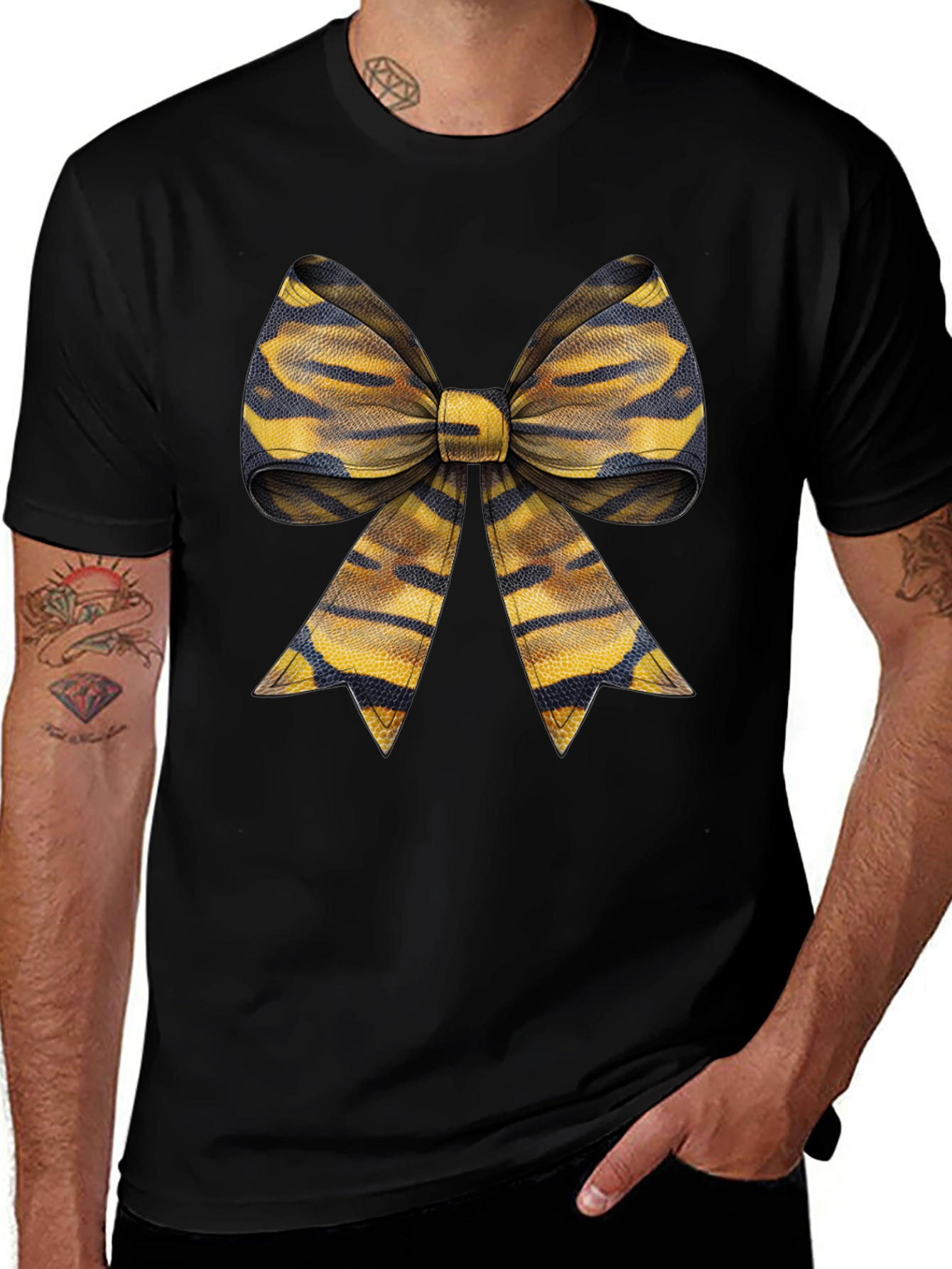 Variant 3 of Bow Tie Graphic Tee - Casual Style