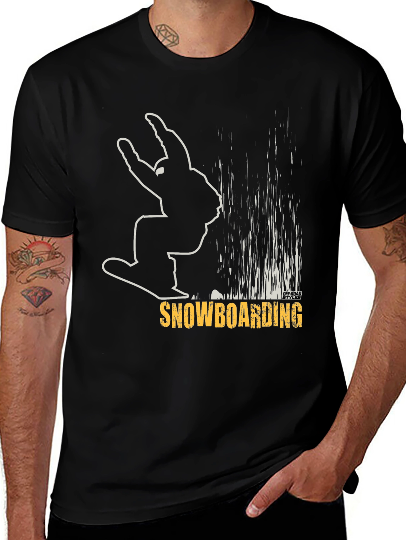 Variant 4 of Snowboarding T-Shirt, Black Graphic Tee