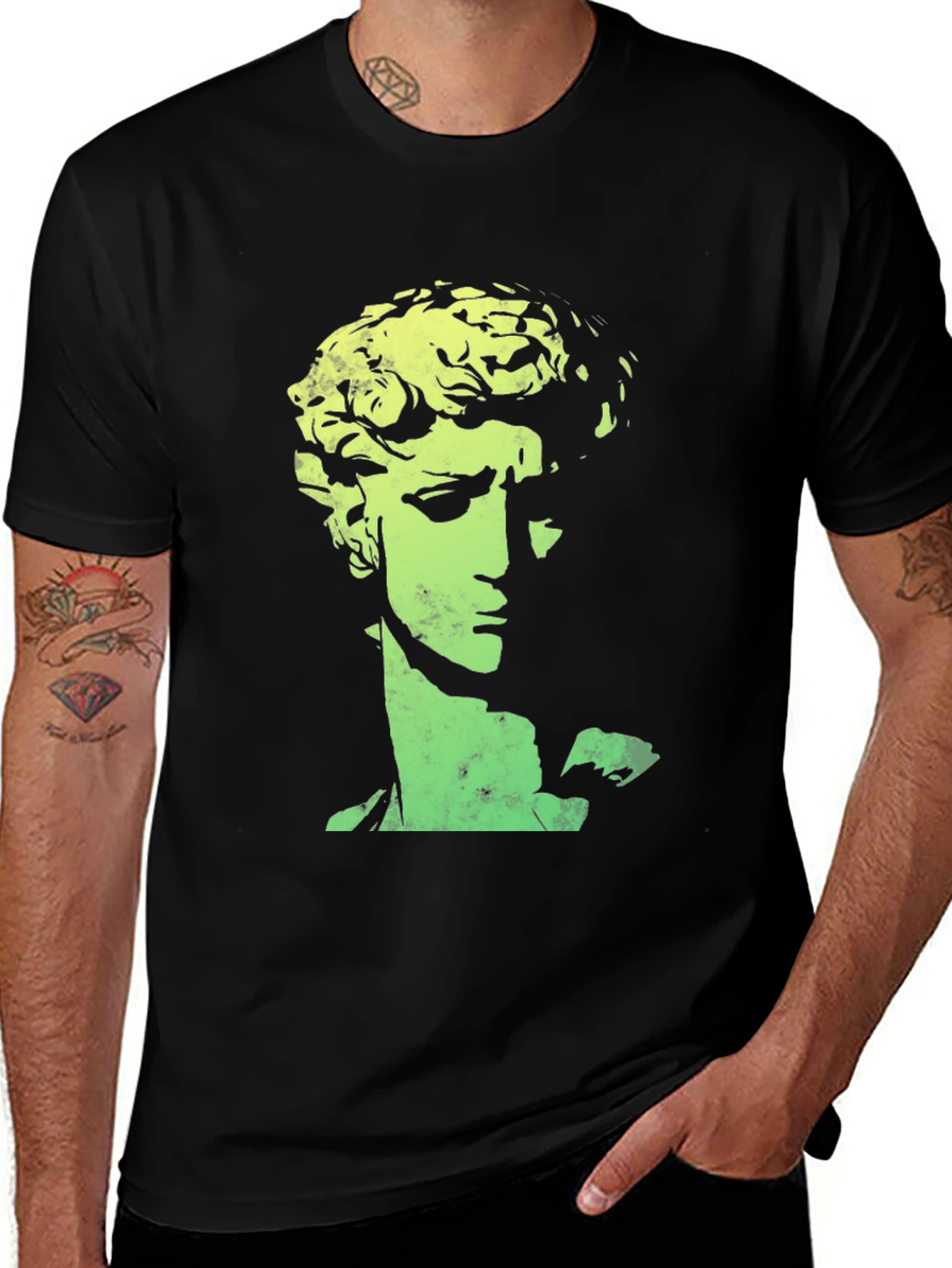 Variant 6 of Statue Head Graphic Tee - Black Unisex T-Shirt