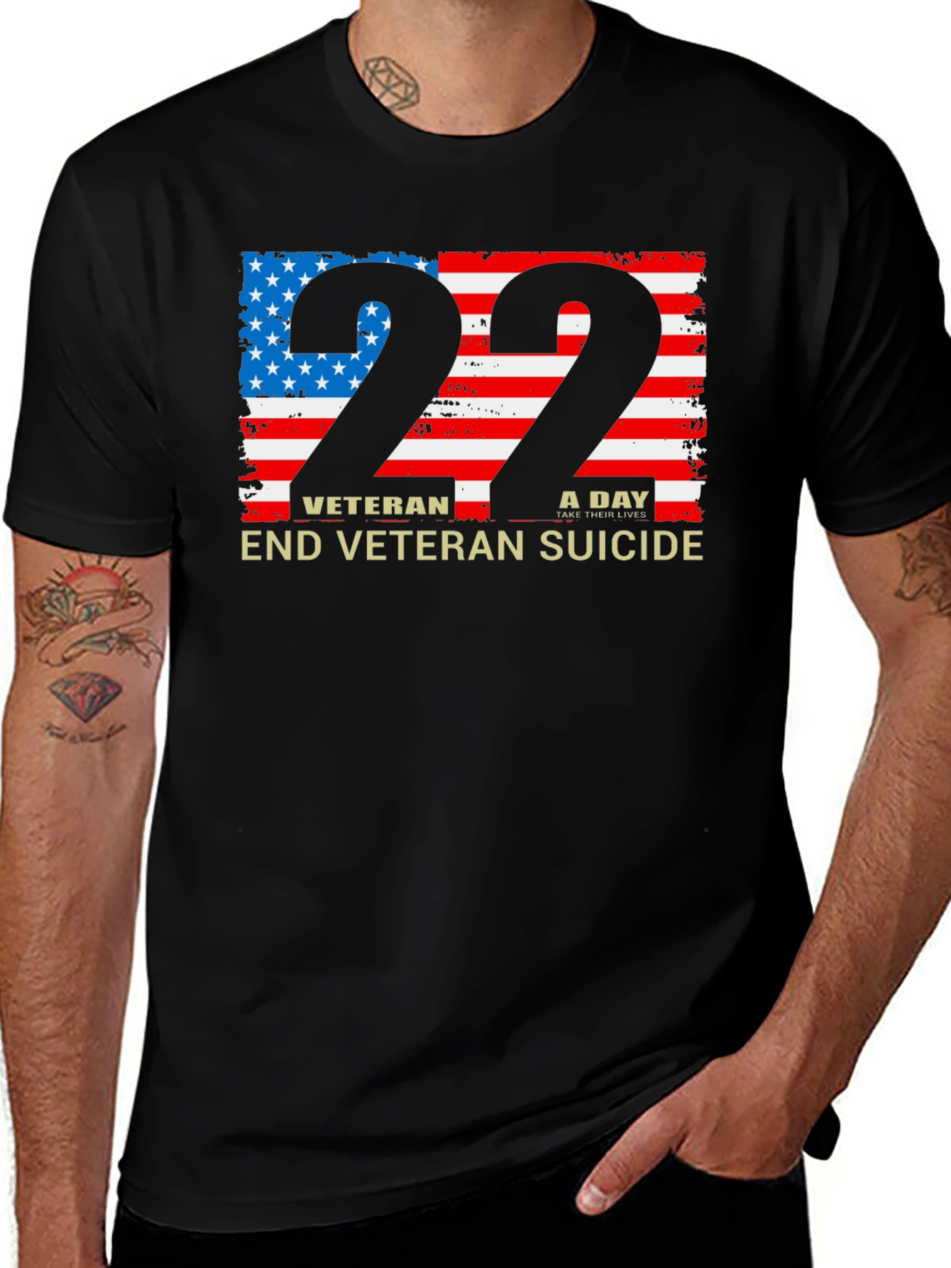 Variant 19 of Veteran Suicide Awareness T-Shirt