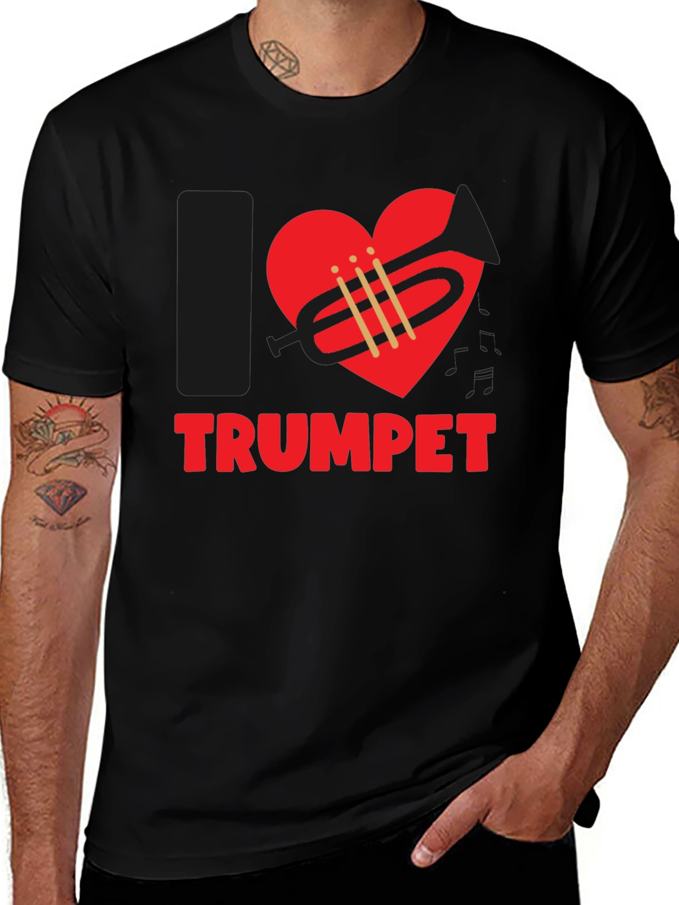 Variant 16 of I Love Trumpet Graphic T-Shirt - Music Lover Tee