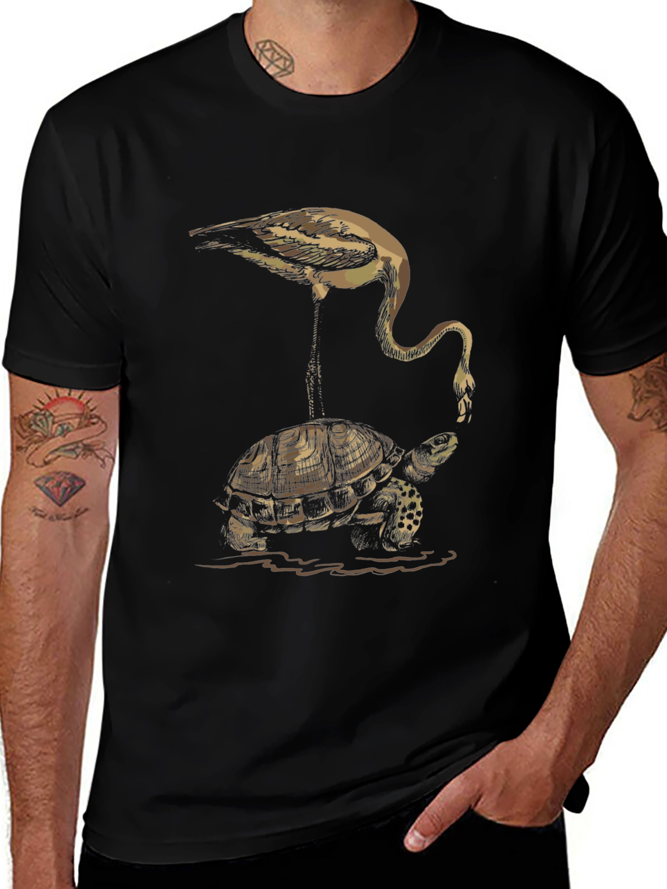 Variant 25 of Turtle & Flamingo Graphic Tee
