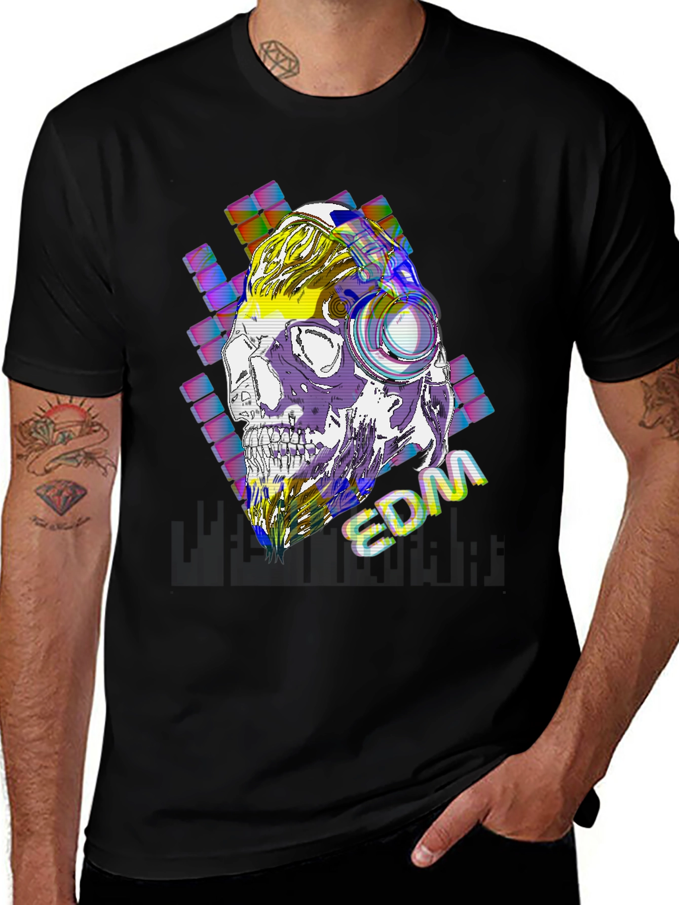 Variant 17 of EDM Skull Graphic T-Shirt