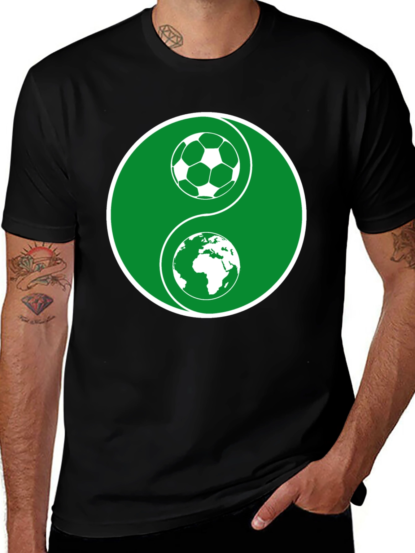 Variant 15 of Yin Yang Soccer Earth T-Shirt