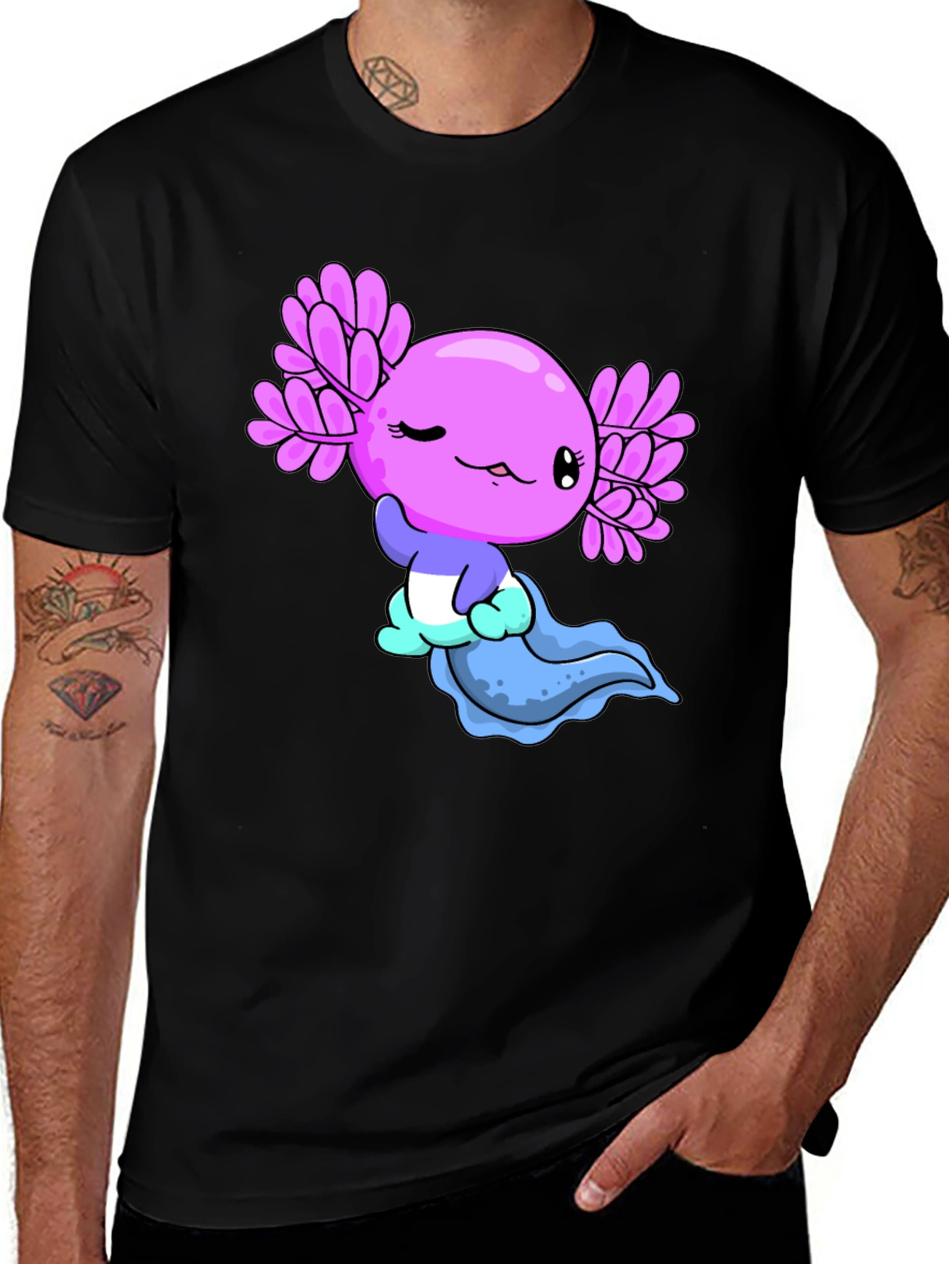 Variant 26 of Axolotl Graphic Tee - Kawaii Design