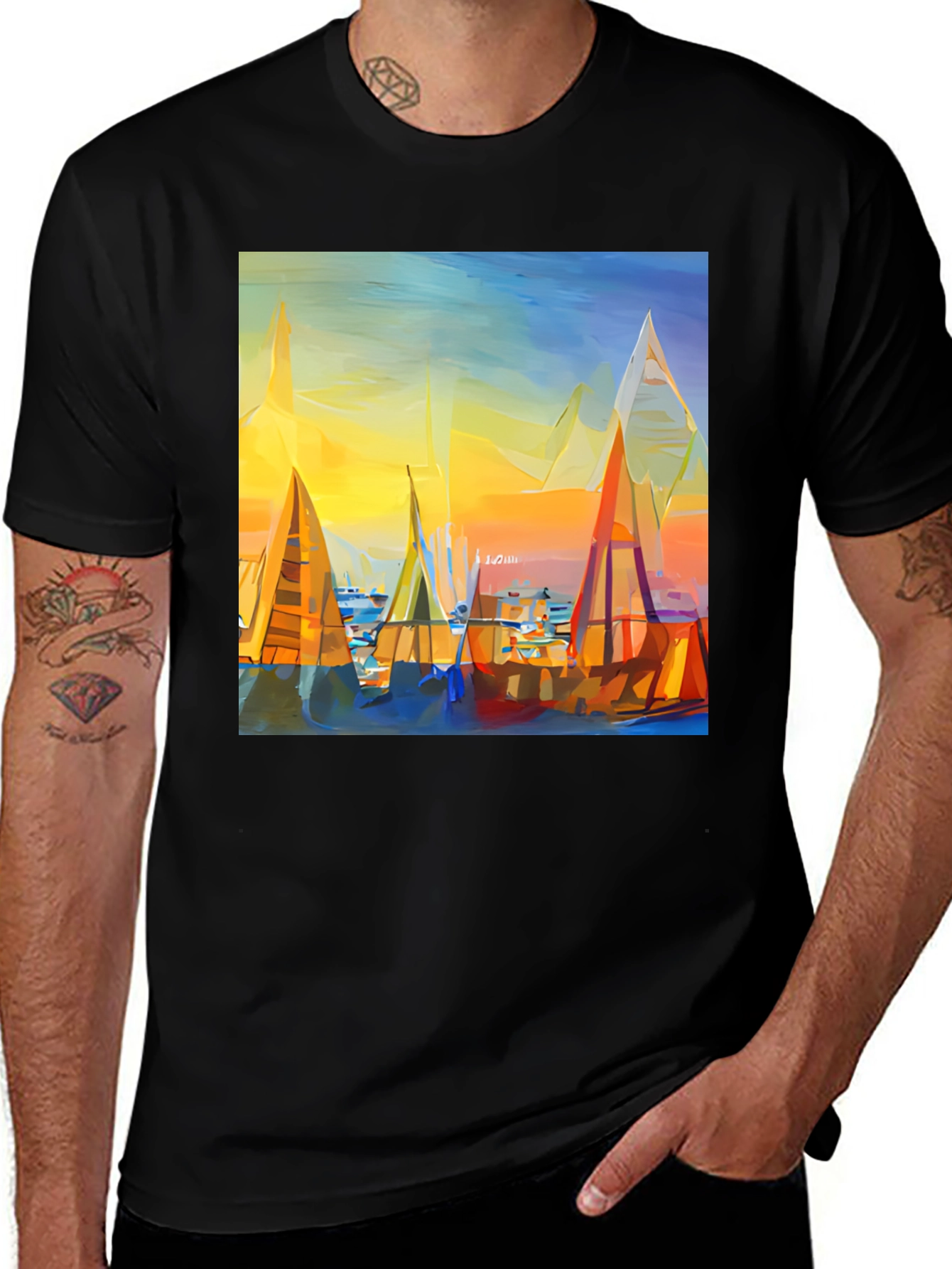 Variant 3 of Sailboat Painting Graphic Tee