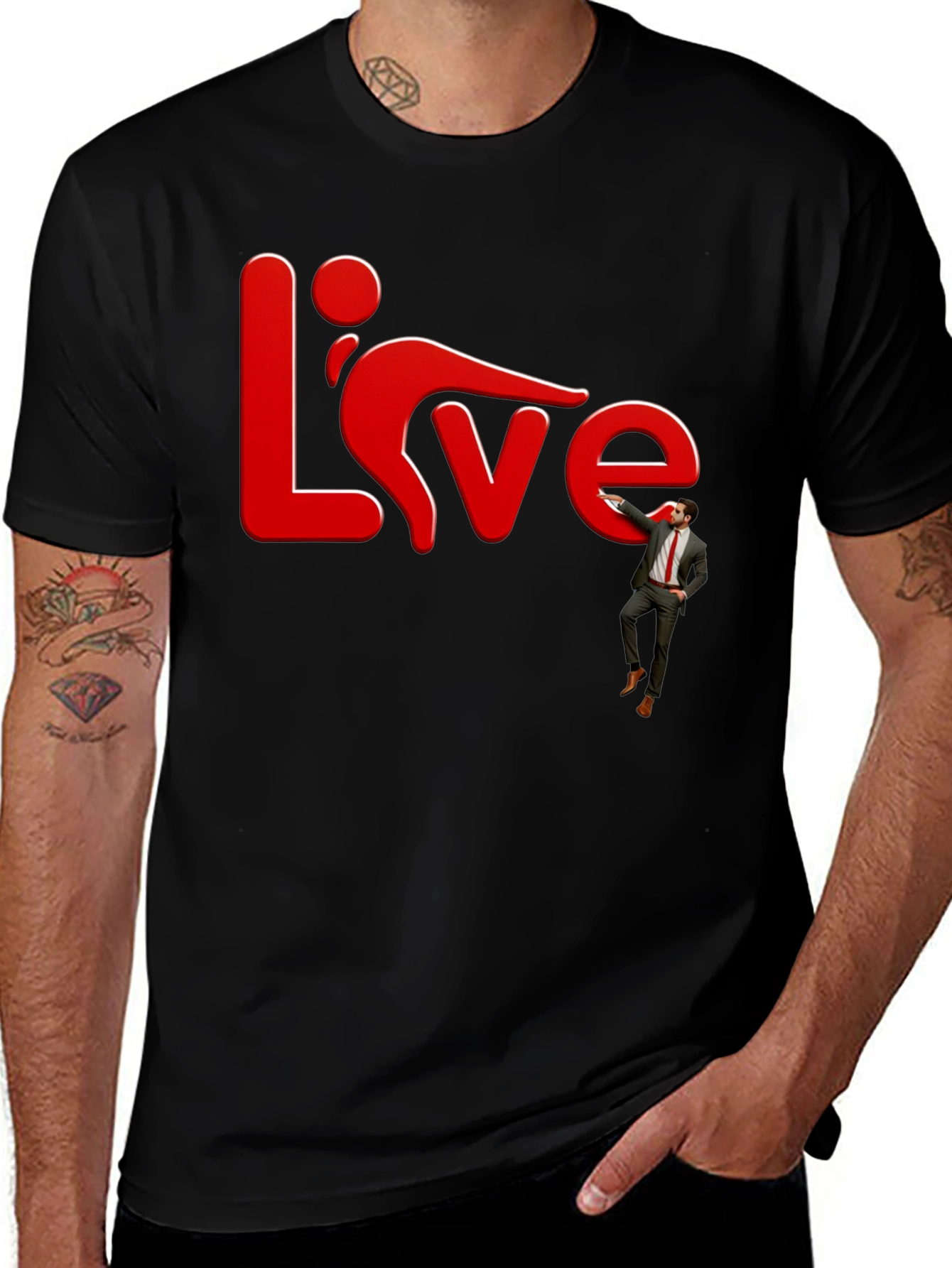 Variant 28 of Live Red Graphic T-Shirt | Cool Design