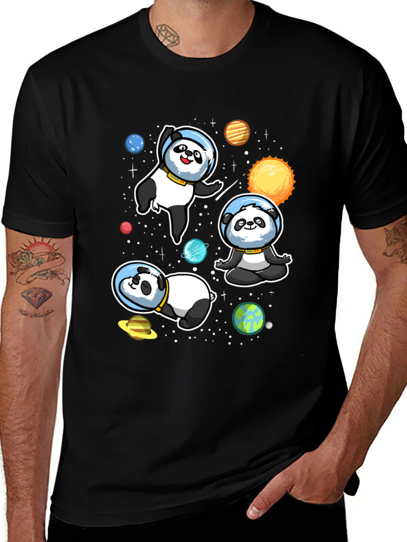 Variant 21 of Space Panda T-Shirt - Galaxy Cute Astronaut Design