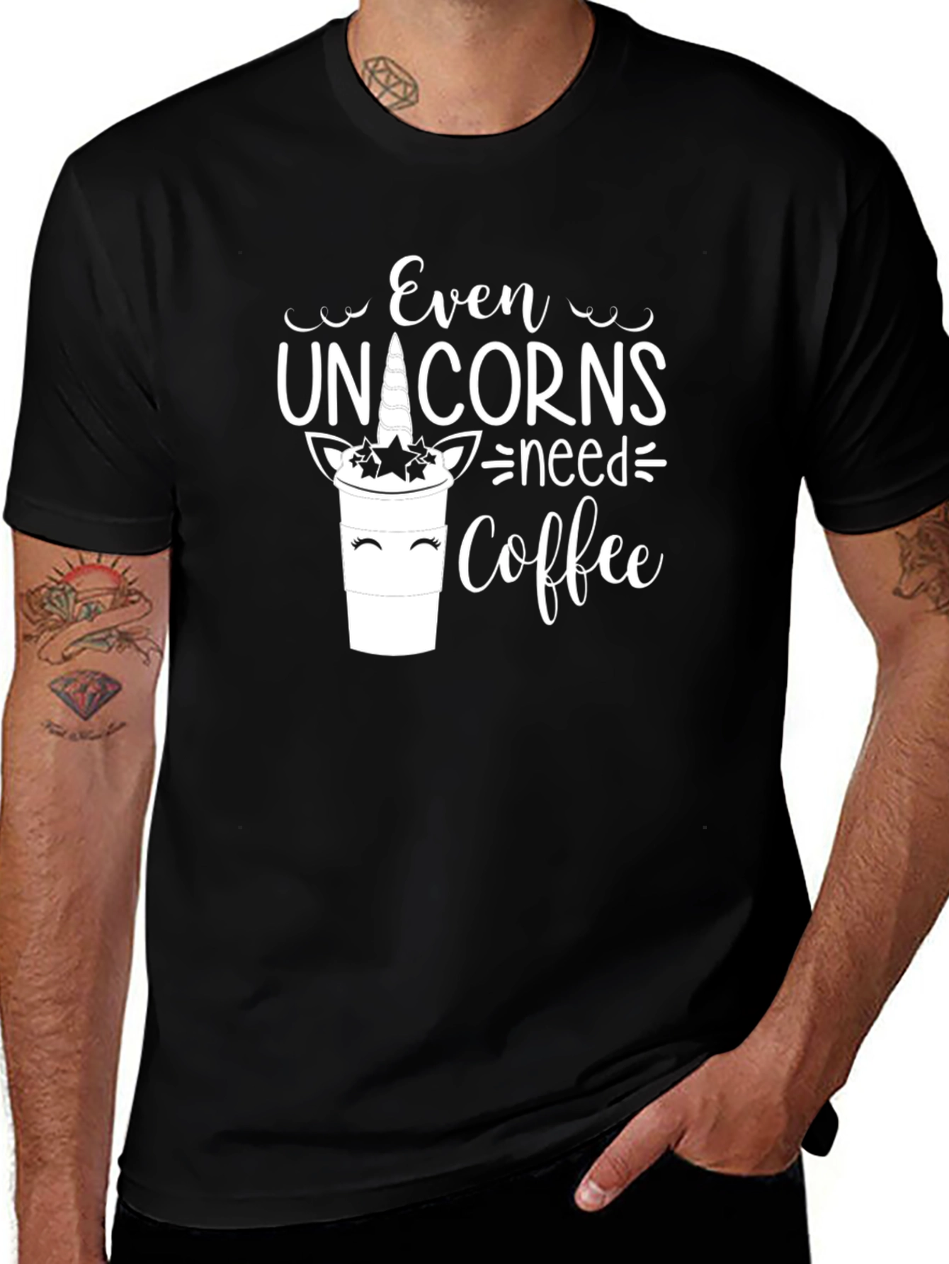 Variant 12 of Even Unicorns Need Coffee T-Shirt