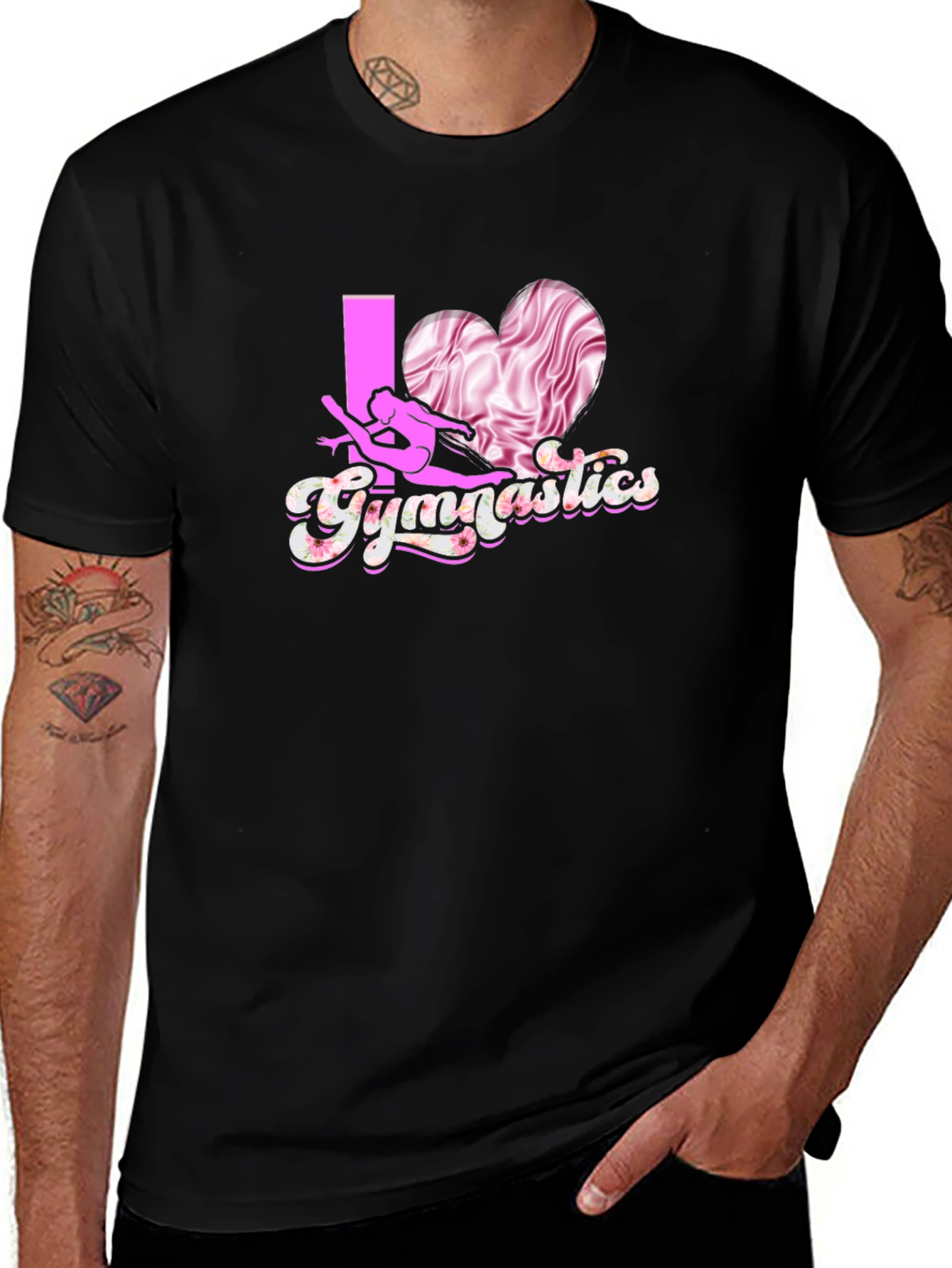 Variant 12 of I Love Gymnastics Black T-Shirt