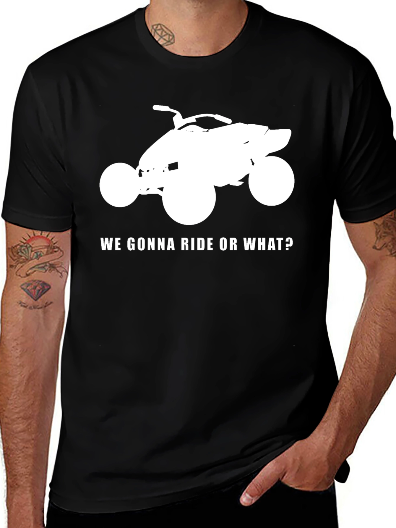 ATV Ride T-Shirt - We Gonna Ride Or What? - Black Tee