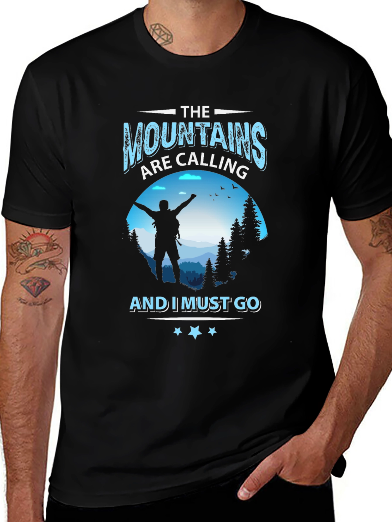 Variant 30 of Mountains Are Calling T-Shirt, Hiking Tee