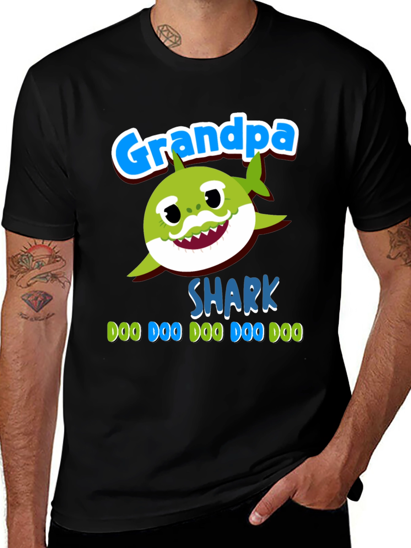 Variant 28 of Grandpa Shark Graphic Tee - Doo Doo Doo