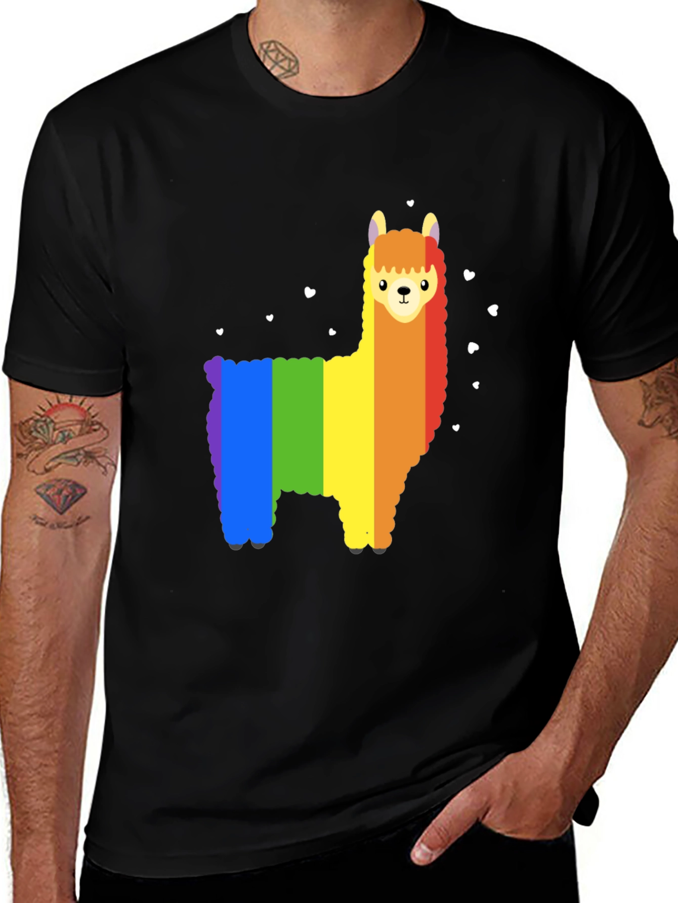 Variant 28 of Rainbow Llama Graphic Tee - Pride Shirt
