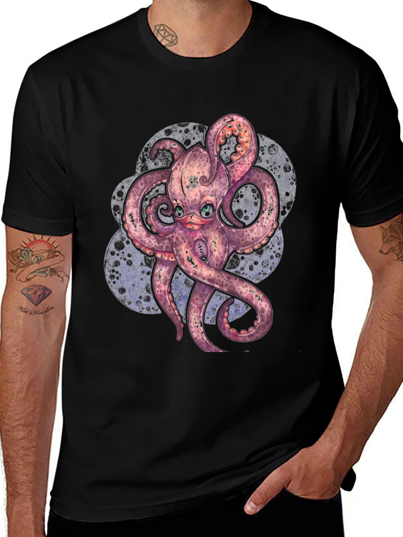Variant 3 of Octopus Graphic Black T-Shirt - Unique Design
