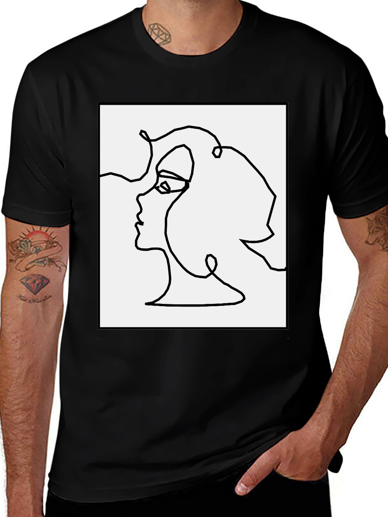 Variant 23 of Abstract Line Art T-Shirt - Modern Minimalist Tee