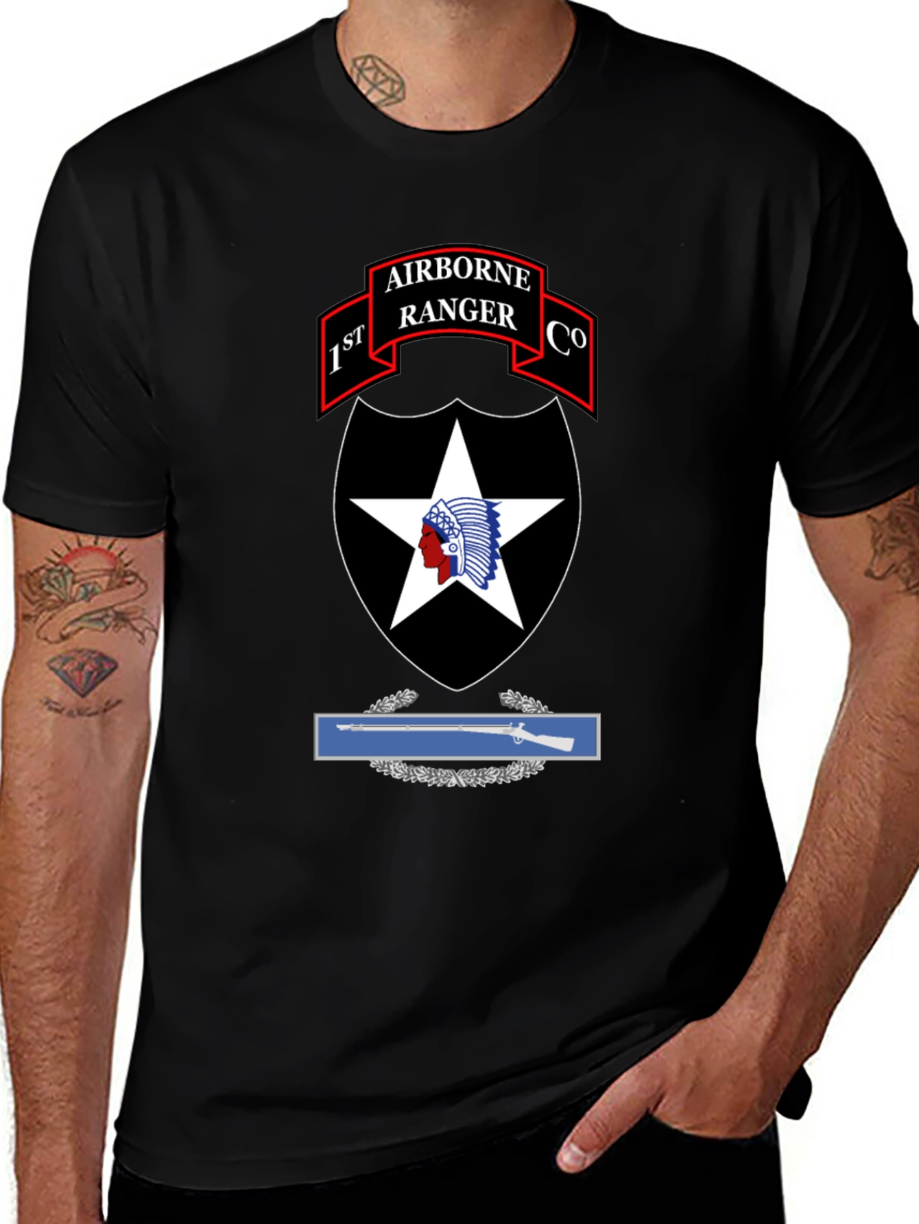 Variant 14 of 1st Ranger Co. Airborne T-Shirt