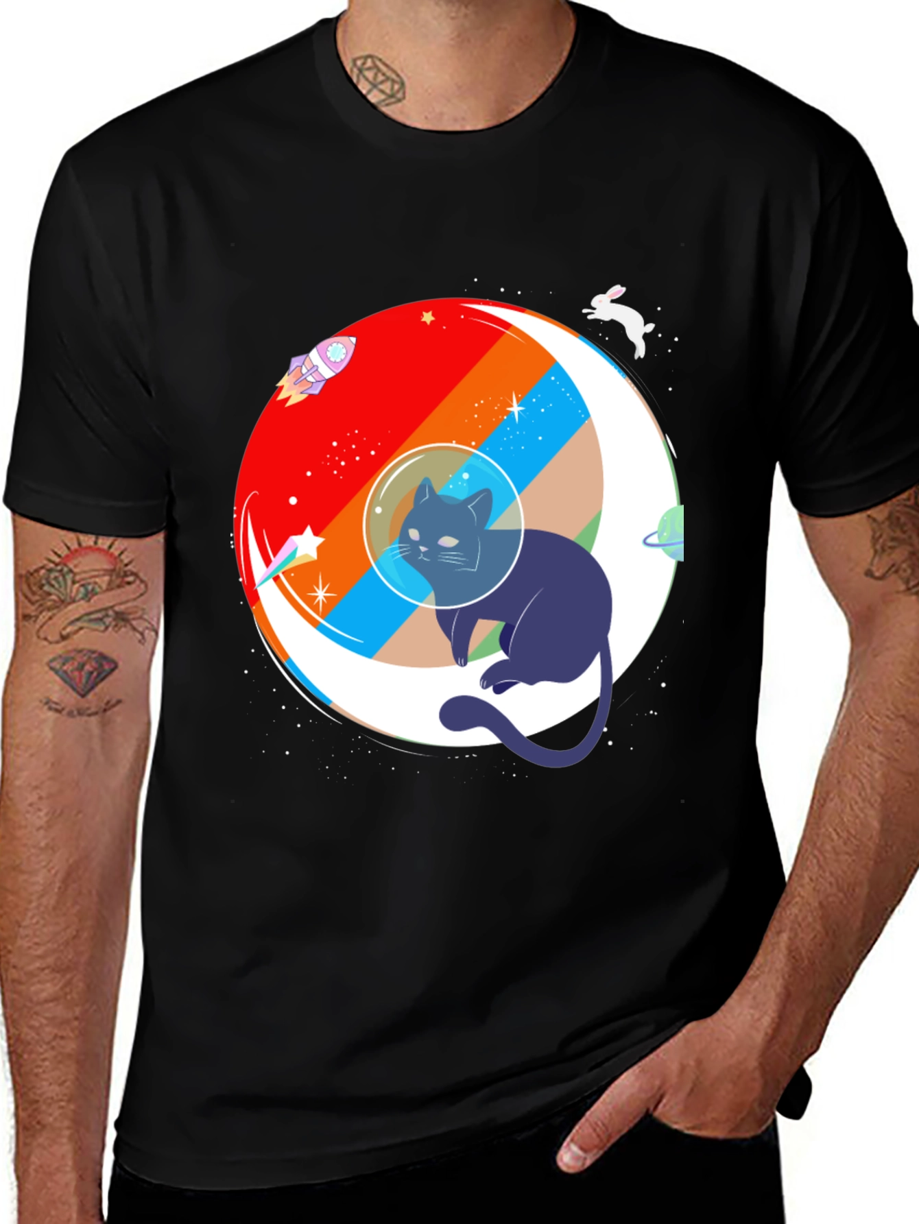 Variant 27 of Cosmic Cat T-Shirt: Space Adventure Apparel