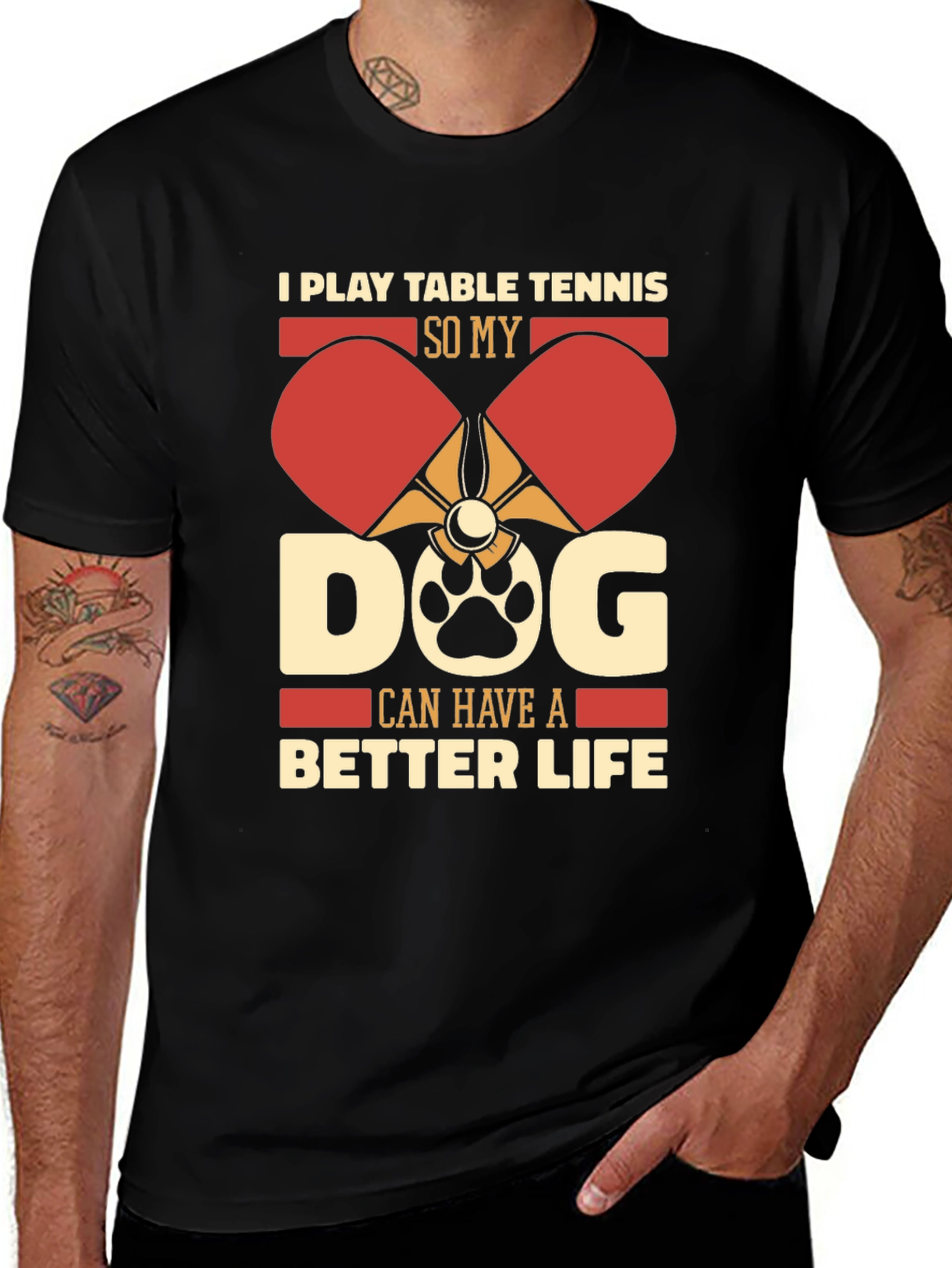 Variant 2 of Table Tennis Dog Lover T-Shirt