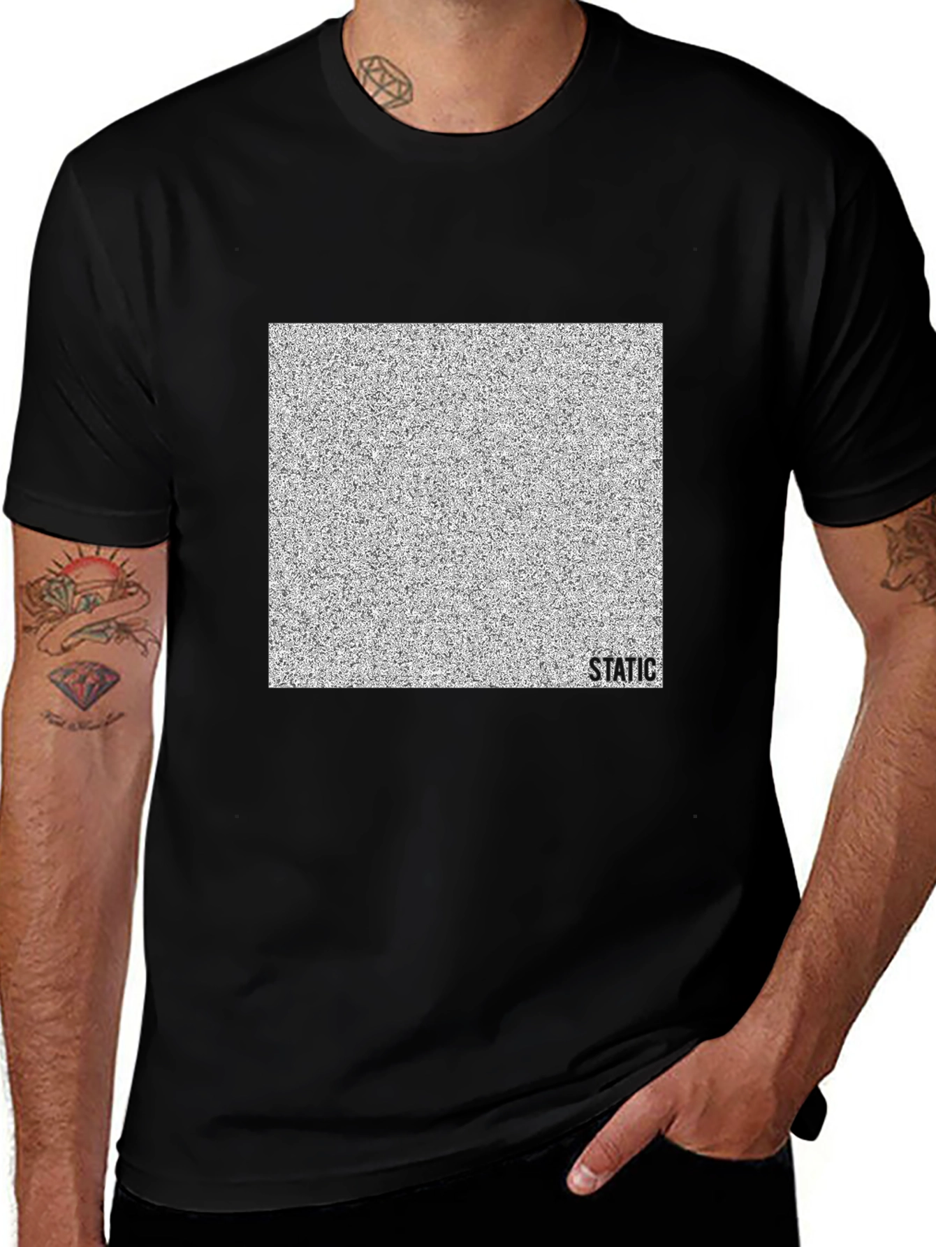 Variant 18 of Static Noise T-Shirt - Black Novelty Tee