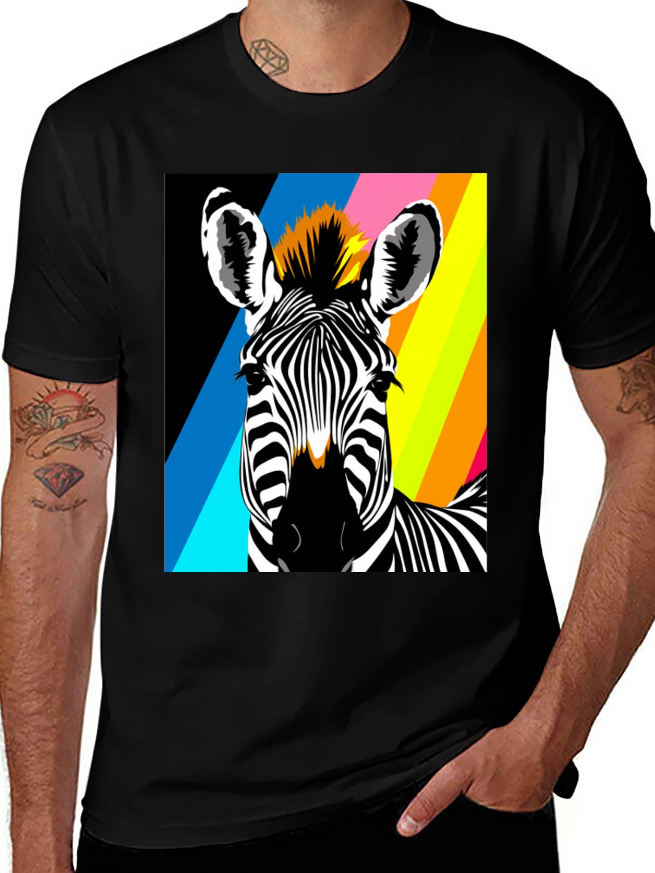 Variant 20 of Zebra Pop Art Graphic Tee - Bold Animal Print T-Shirt