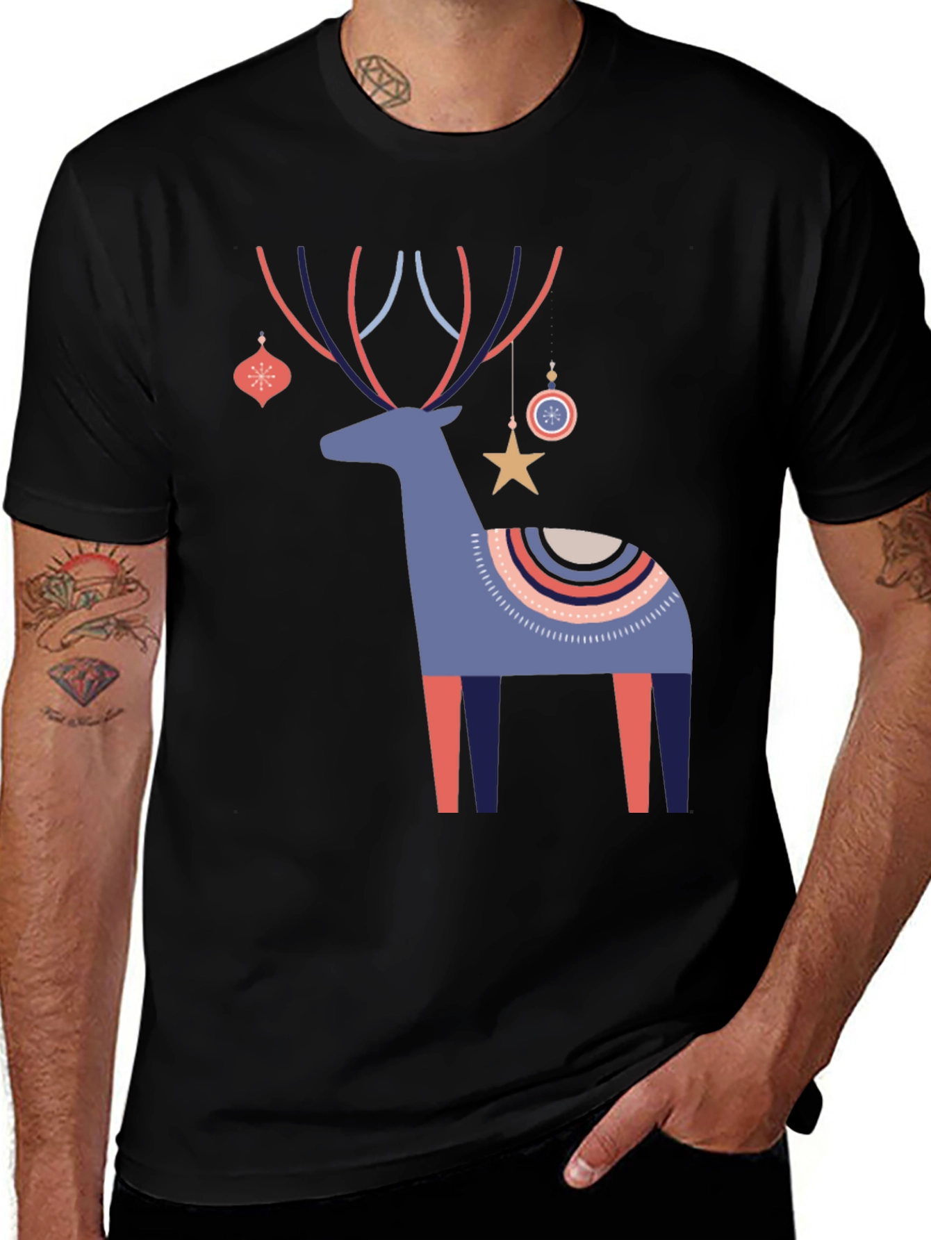 Variant 17 of Festive Reindeer Graphic Tee - Holiday Cheer