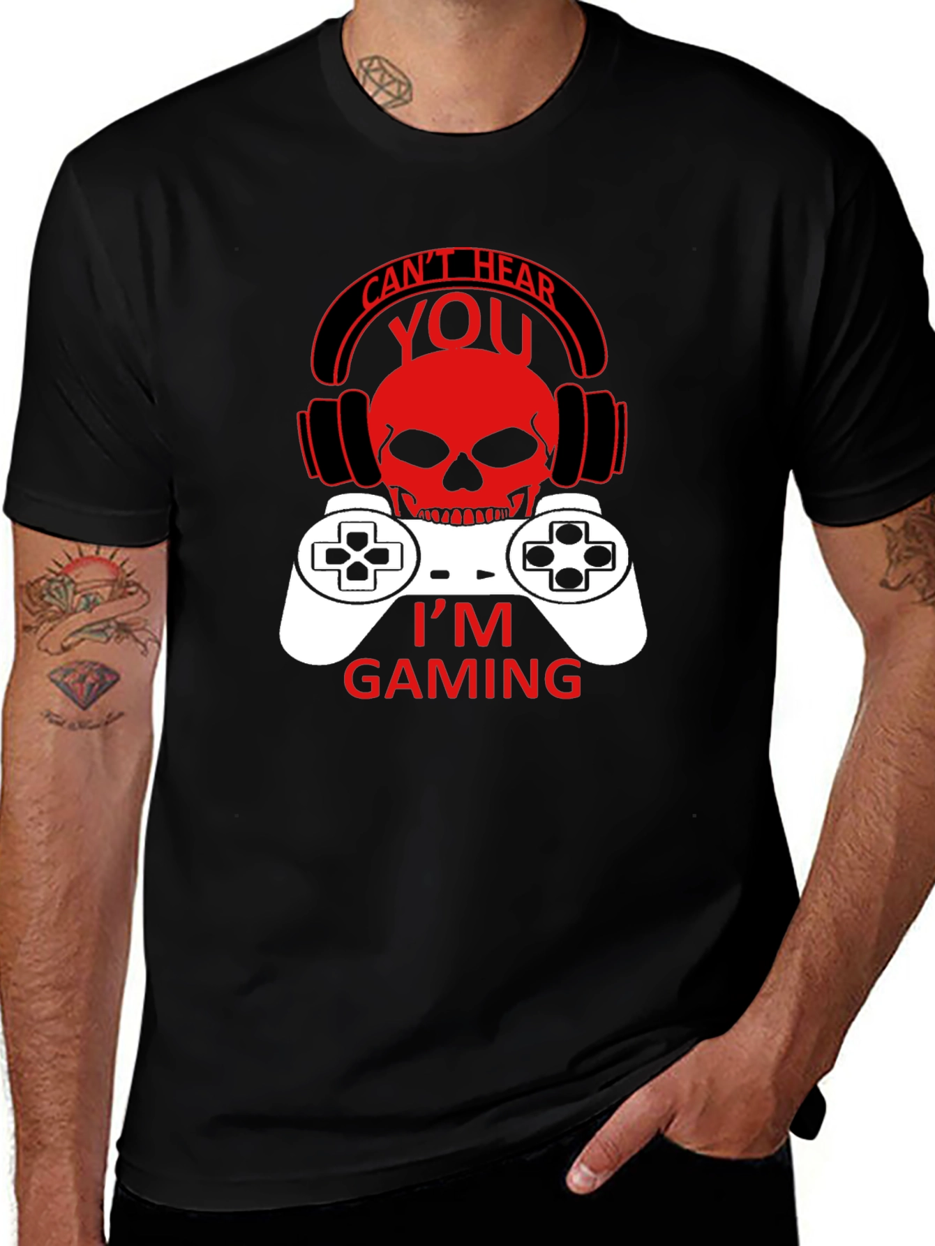 Variant 4 of Gamer T-Shirt - Can't Hear You I'm Gaming
