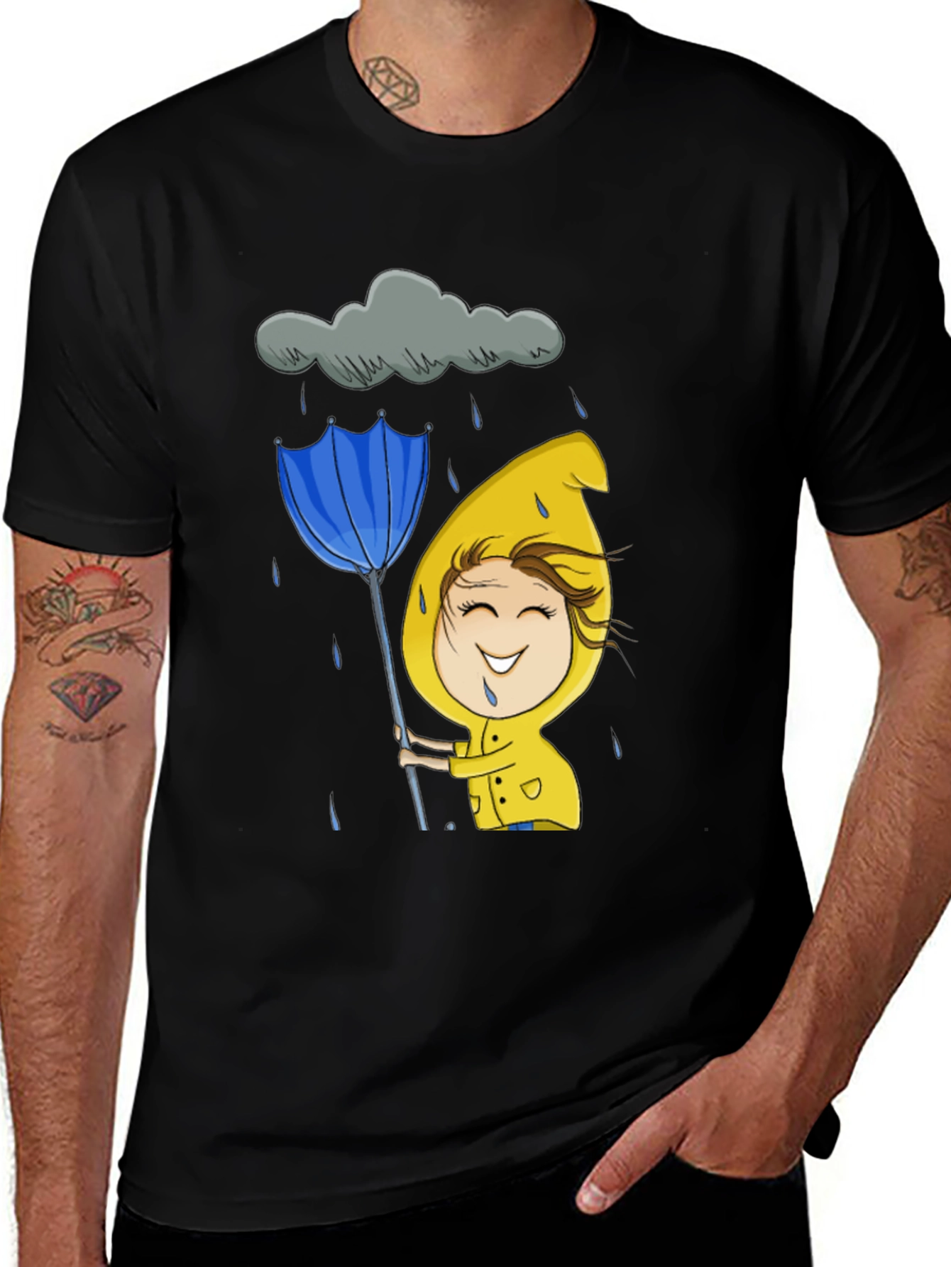 Variant 30 of Rainy Day Cartoon Graphic Tee