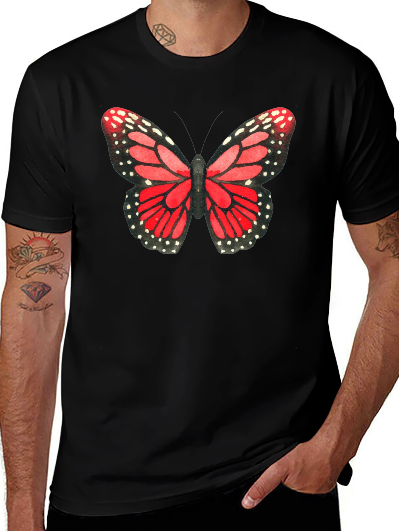 Butterfly Graphic Black T-Shirt