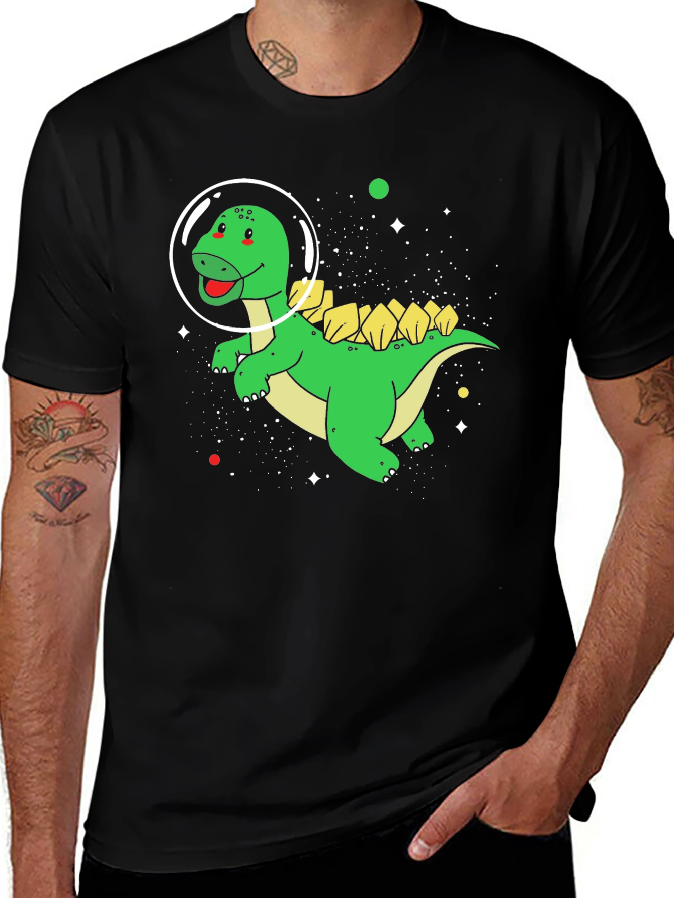 Variant 7 of Space Dino Black T-Shirt