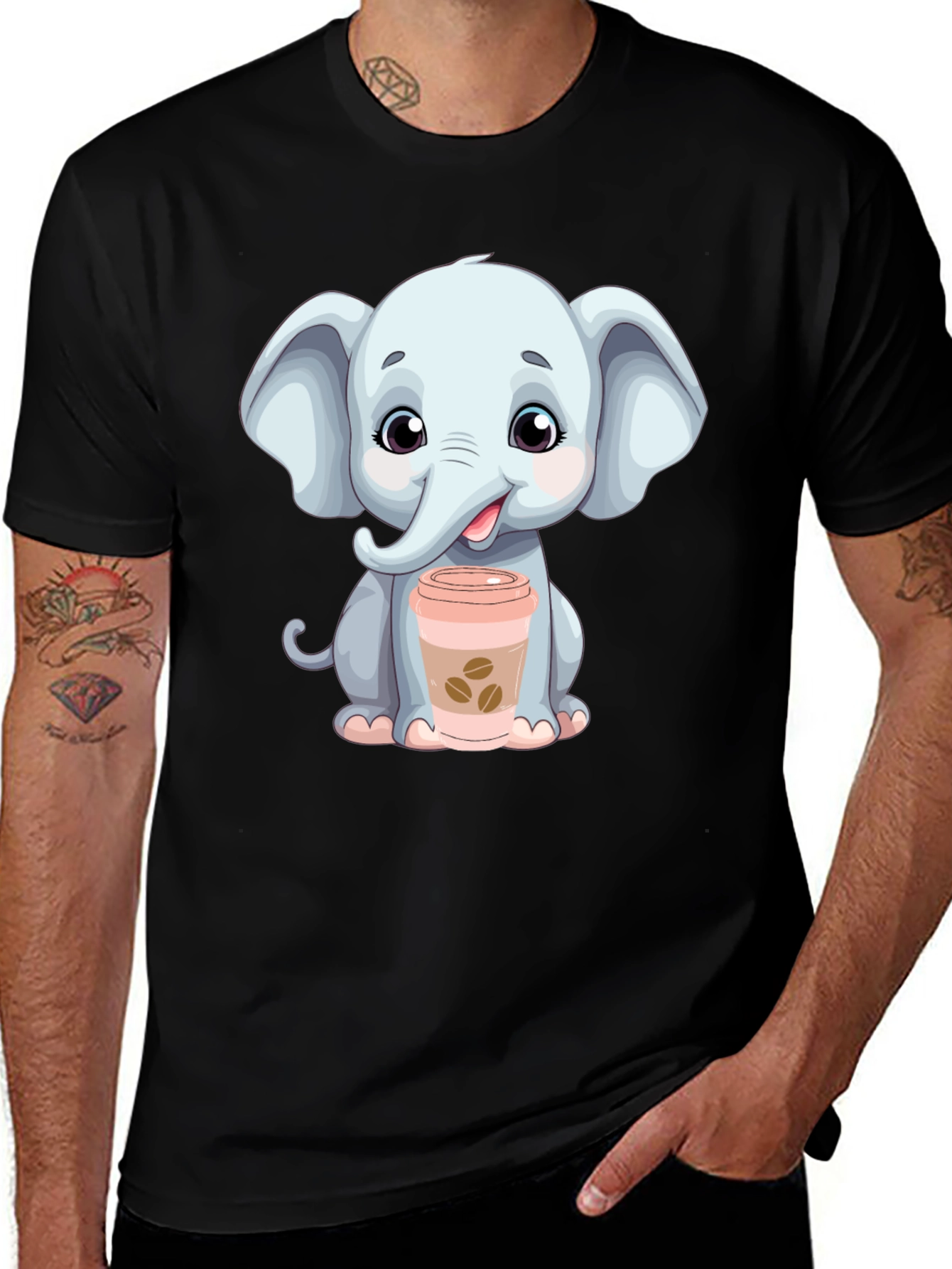 Variant 12 of Cute Elephant Coffee Lover T-Shirt