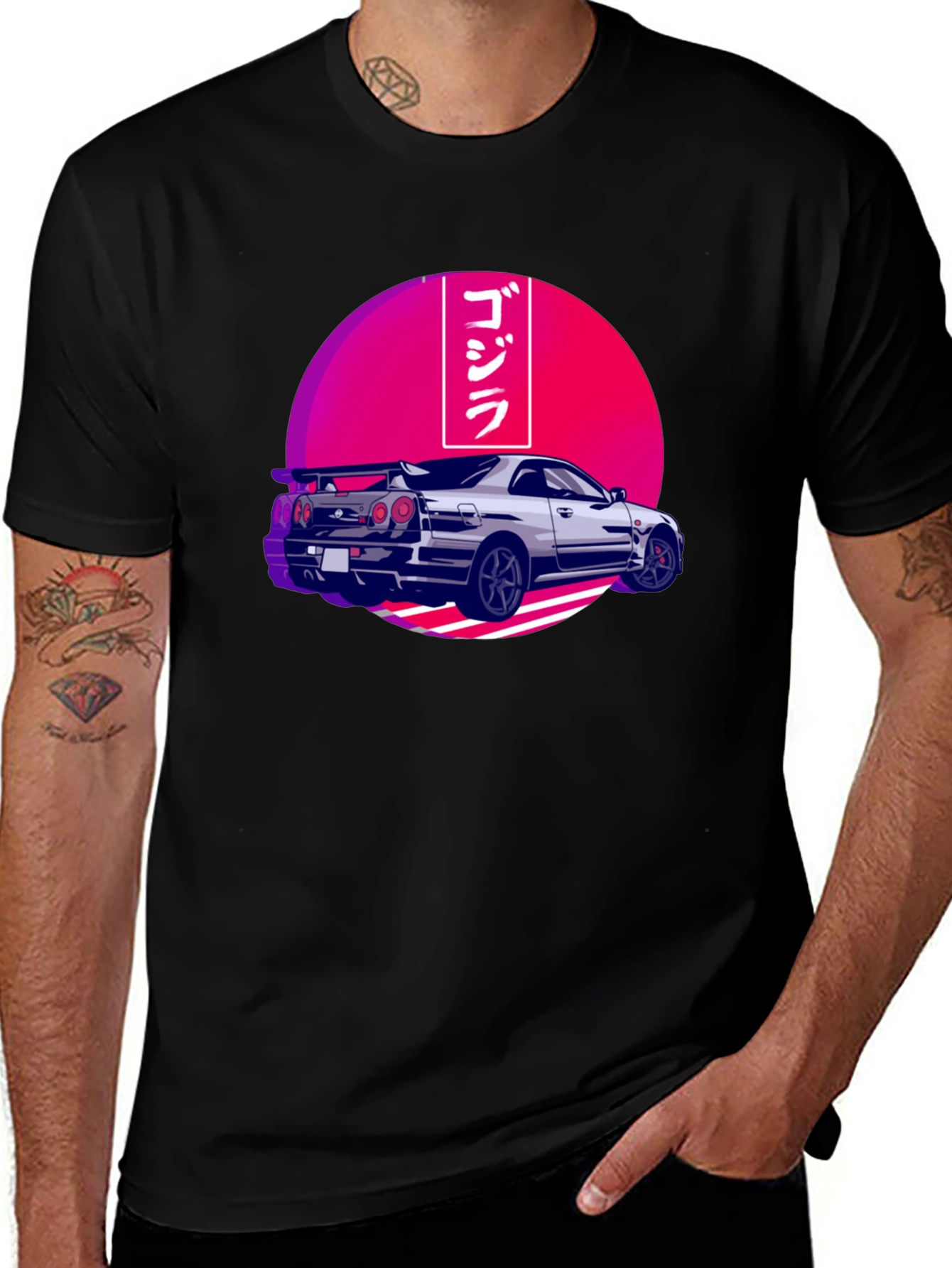 Variant 4 of Godzilla Car Graphic Tee - Black