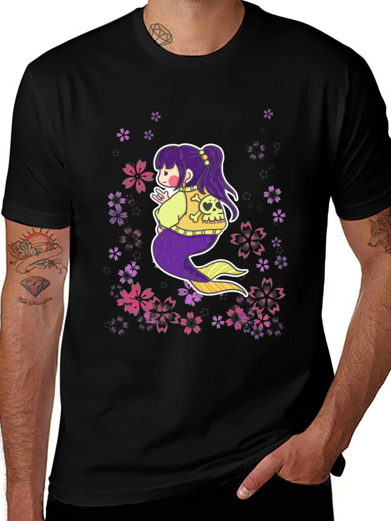 Variant 18 of Mermaid Skull Graphic T-Shirt