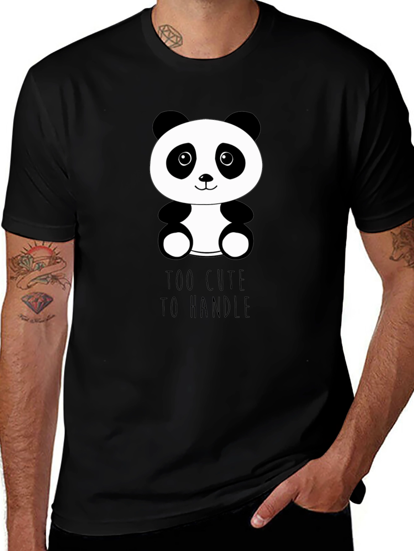 Variant 15 of Cute Panda Graphic Tee - Unisex Black T-Shirt
